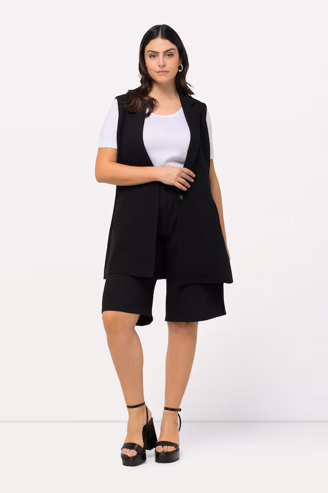 Wide Leg Pleated Bermuda Shorts