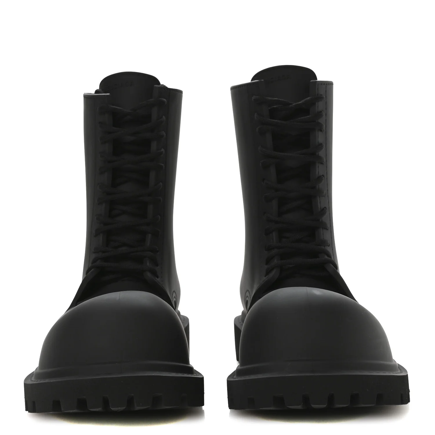 Rubber Mens Steroid Lace Up Boots 41 Black