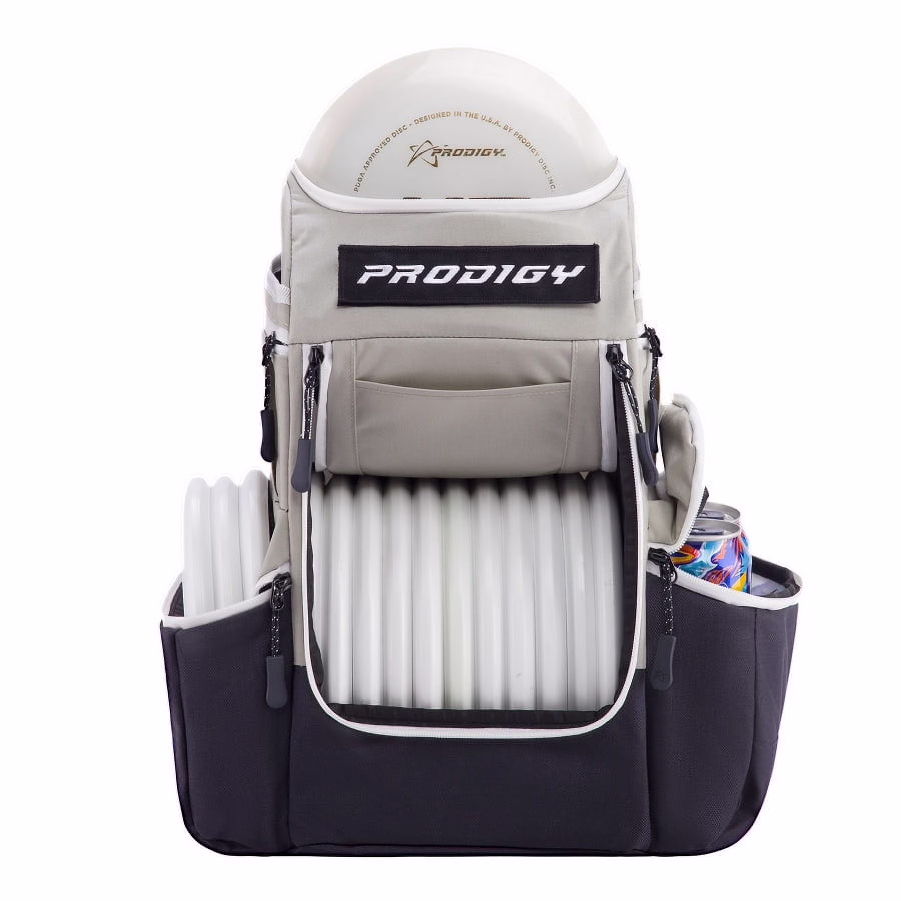 Apex Disc Backpack | Disc Golf Backpack | Store Up to 20+ Discs | Insulated Cooler Pocket | Disc Golf Bags with Umbrella Sleeve | Nylon Material (Black)(Black) Image 10