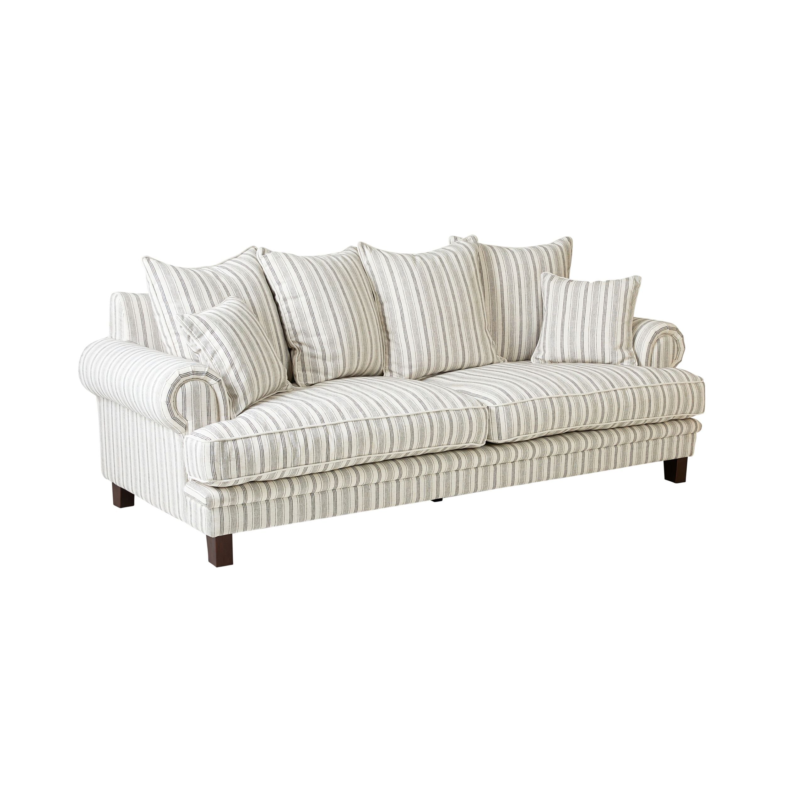 Lisette 3.5 Seater Sofa Linen Stripe