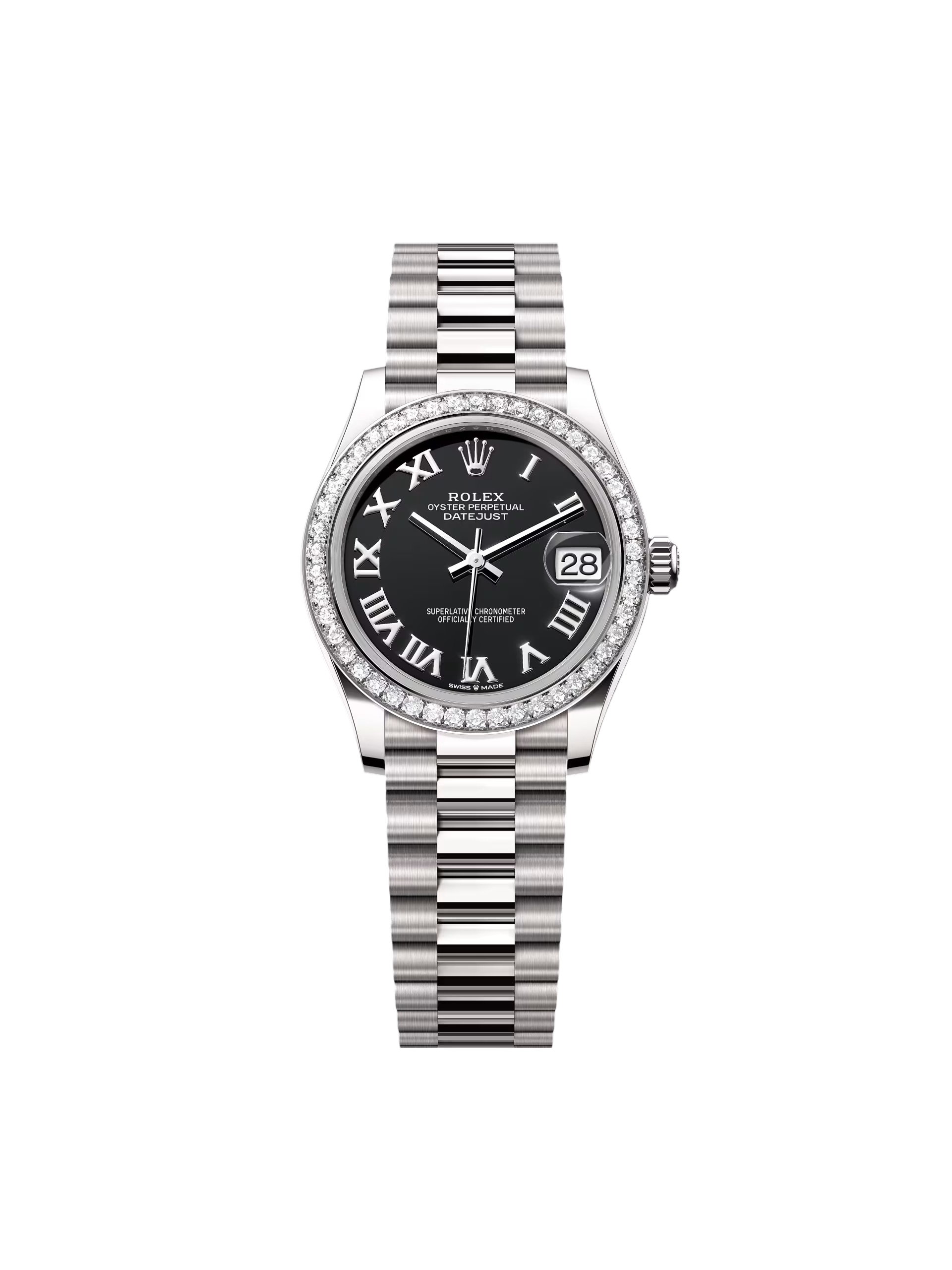 【Super Clone】RLX Datejust m278289RBR-0011 Bright Black Dial White Gold President Watch