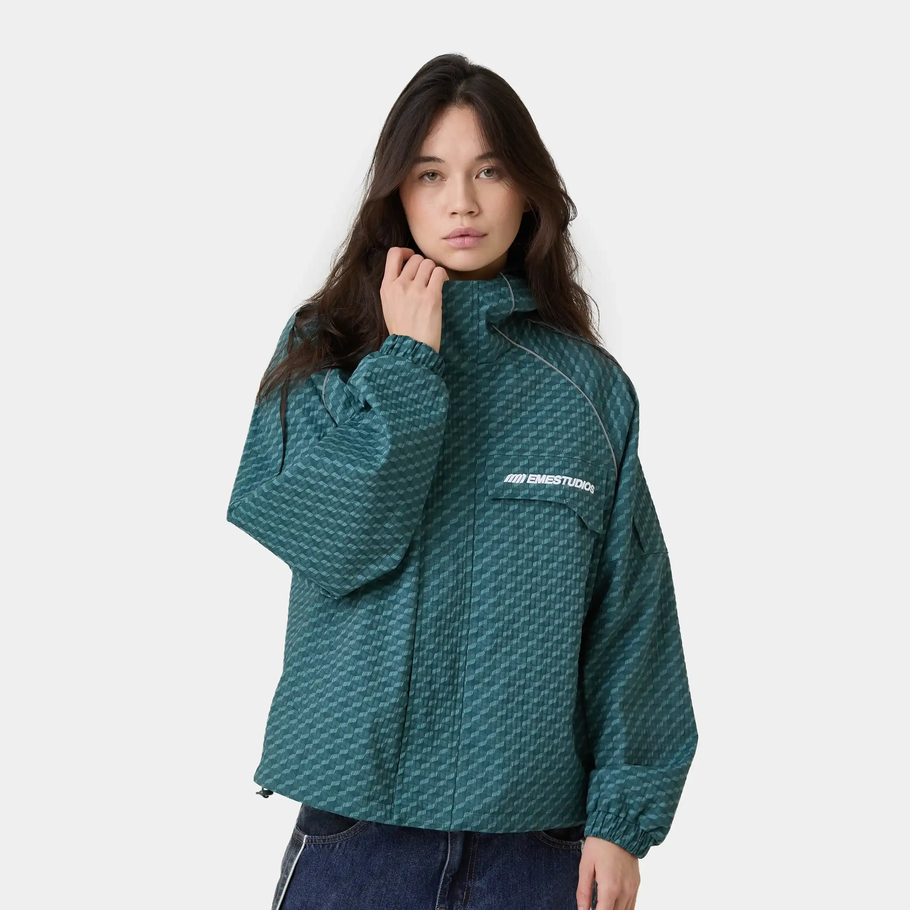 Echo Forest Grid Windbreaker