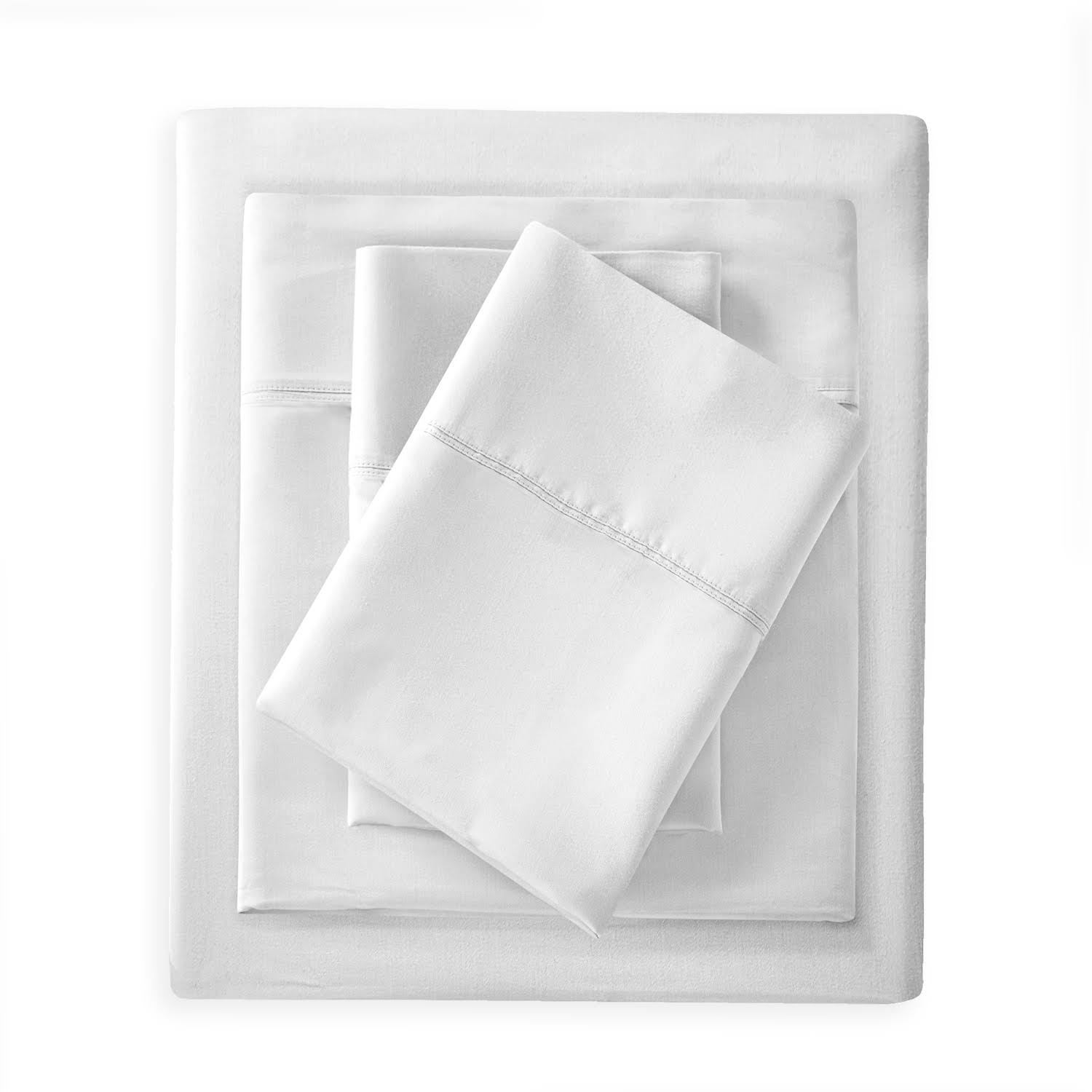 Twin Organic Cotton Deep Pocket Percale Sheet Set Arctic White - Purity Home