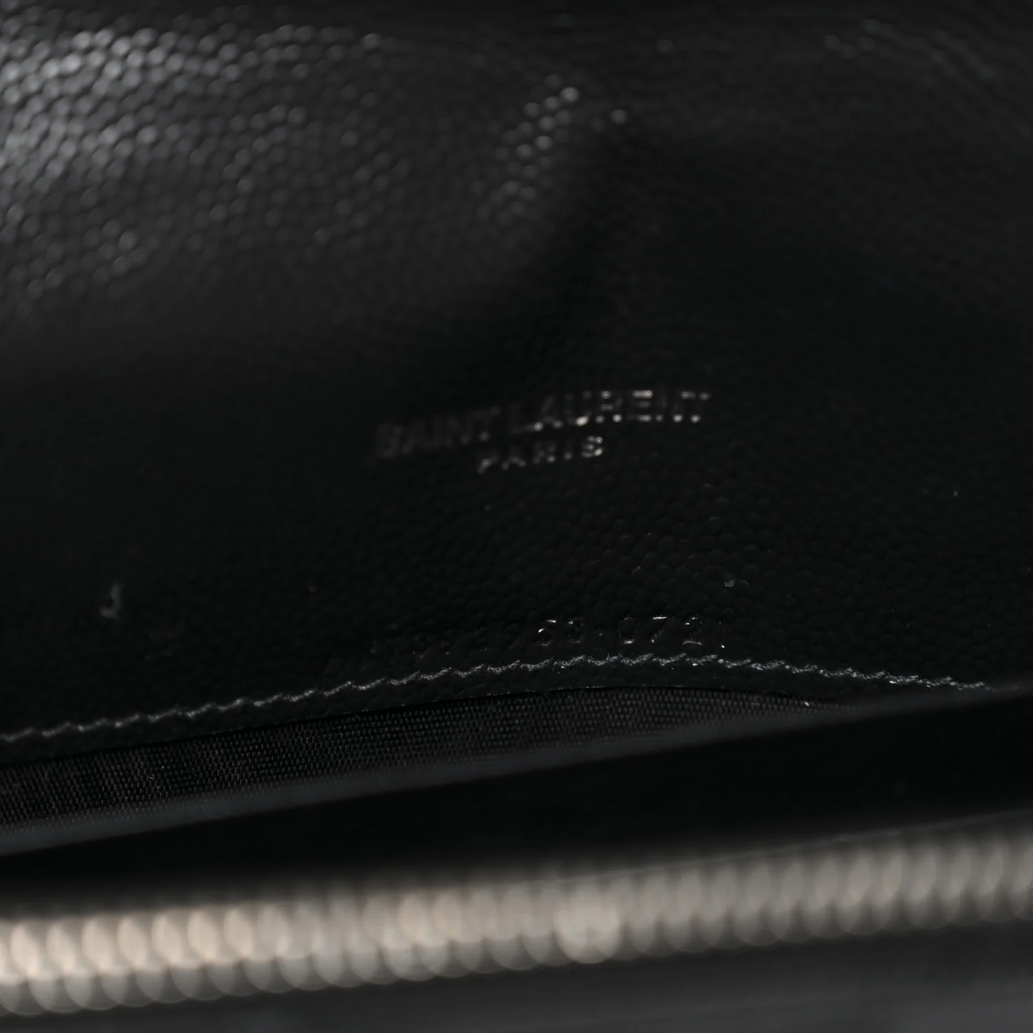 Grain De Poudre Matelasse Chevron Monogram Envelope Chain Wallet Black
