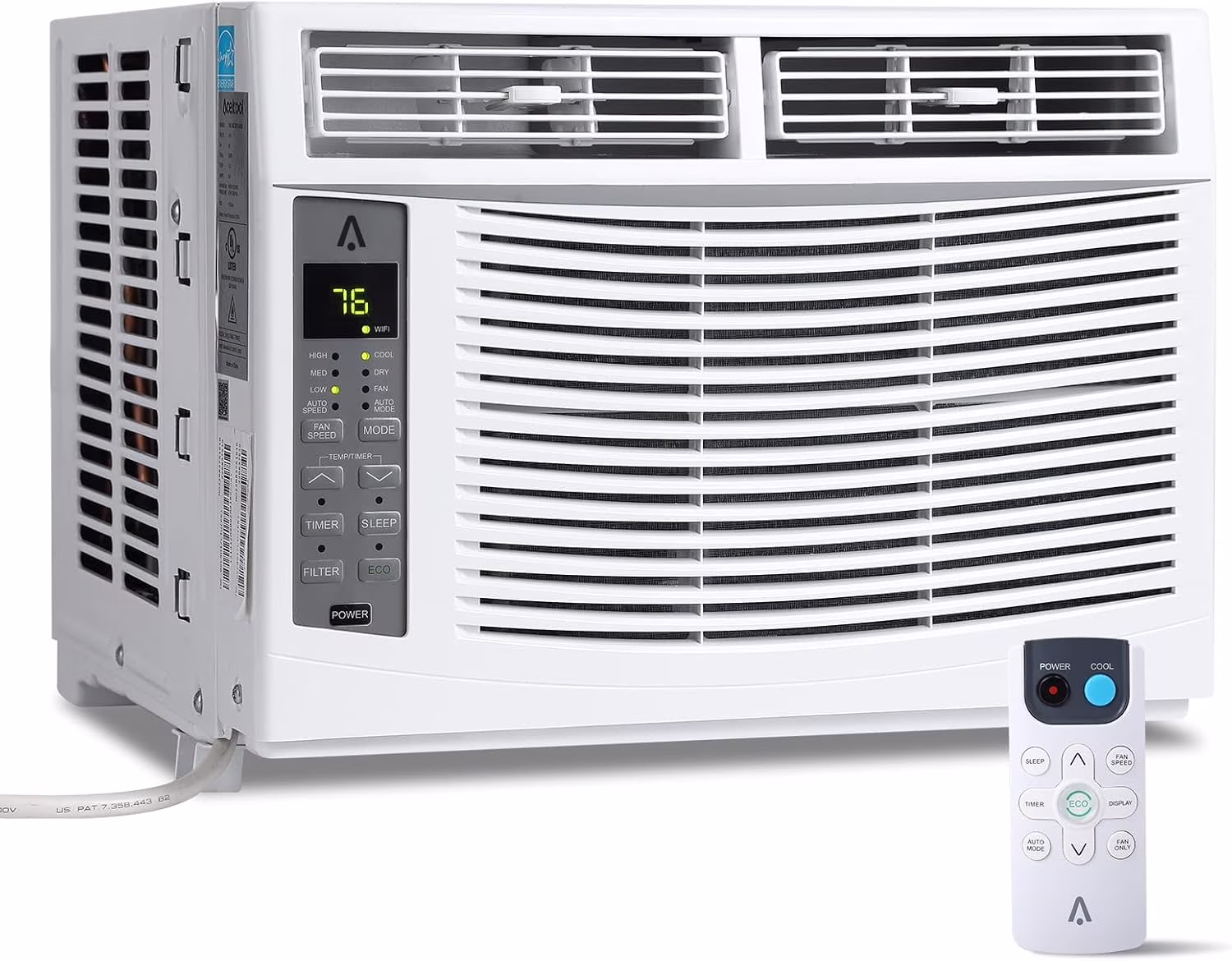 GAOMON Smart 6000 BTU Window Air Conditioner - WiFi - Enabled AC with Remote & App Control, Timer, Sleep Mode, Easy Install Kit, Cools Rooms up to 350 Sq. Ft, 115V, White