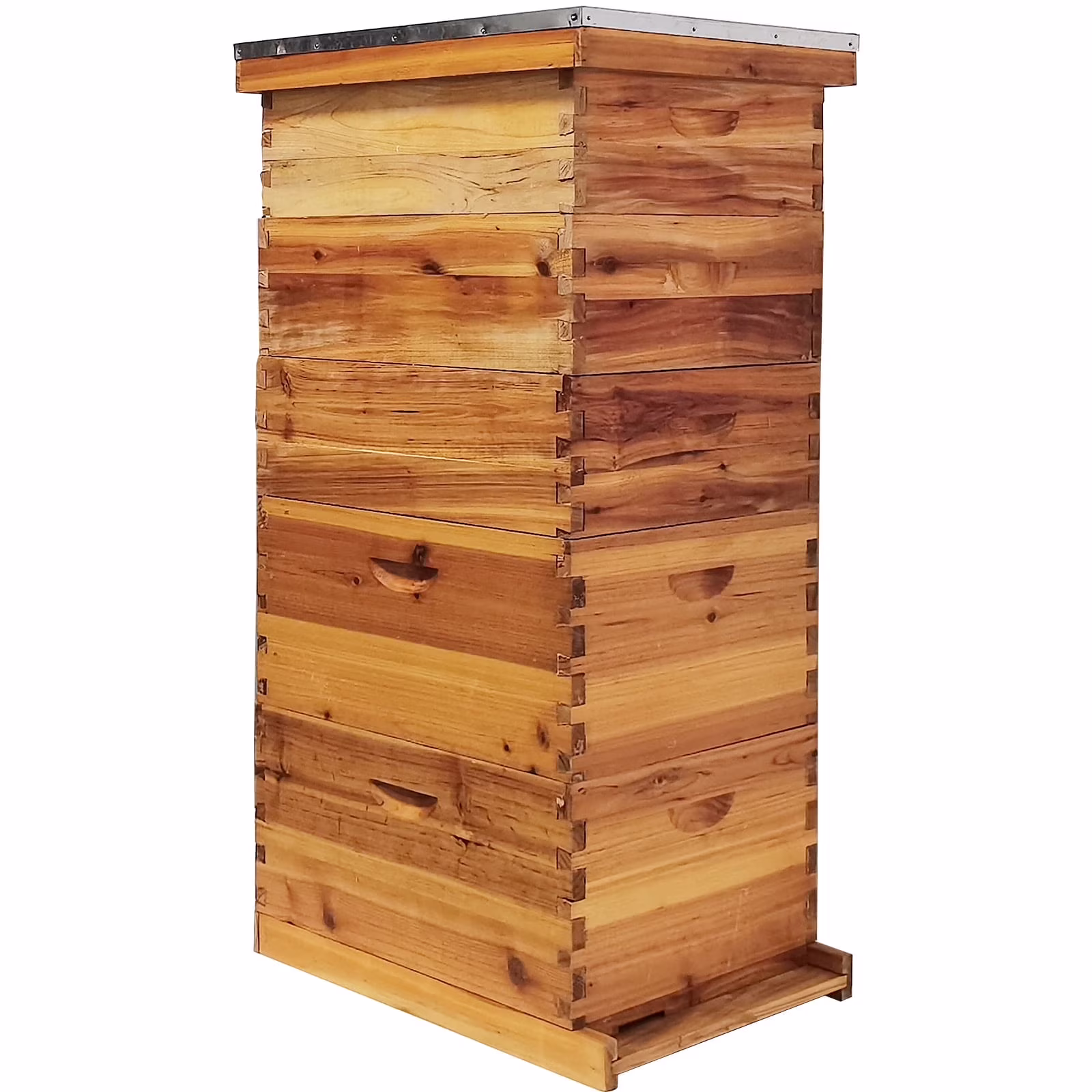 5-Layer Bee Hive for Beekeeping 2 Deep 3 Medium Boxes with Beeswax Coating, Ventilated Metal Roof (Frames Sold Separately)(5-Layer)