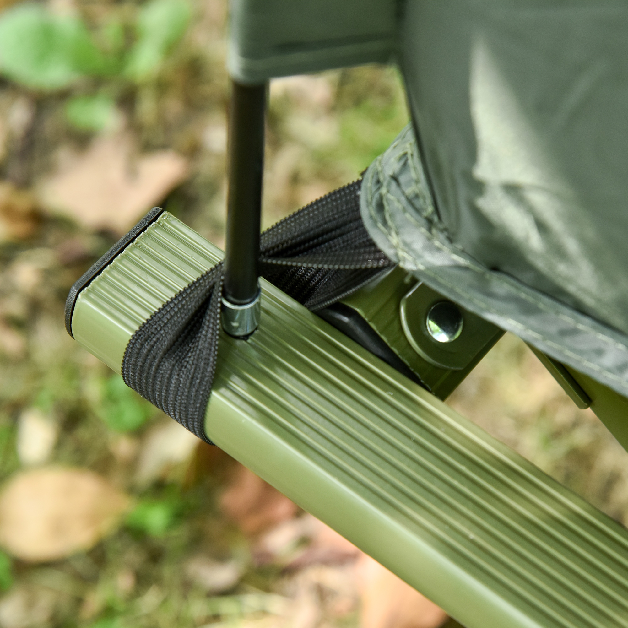 Outsunny Campingbedje met Matras Hoge Slaap Draagbaar, Groen