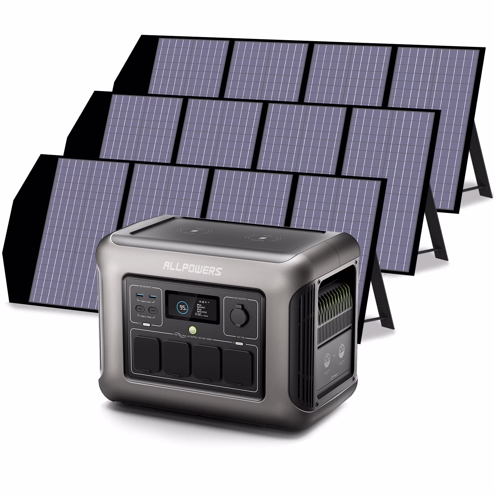 R1500 Portable Power Station 1600W, 1056Wh LiFePO4 Battery Solar Generator with 35dB Ultra-Quiet Operation, 1Hr Fast Charge, 15ms UPS for Home Backup, Indoor CPAP, Camping RV(R1500 Generator) - Image 7