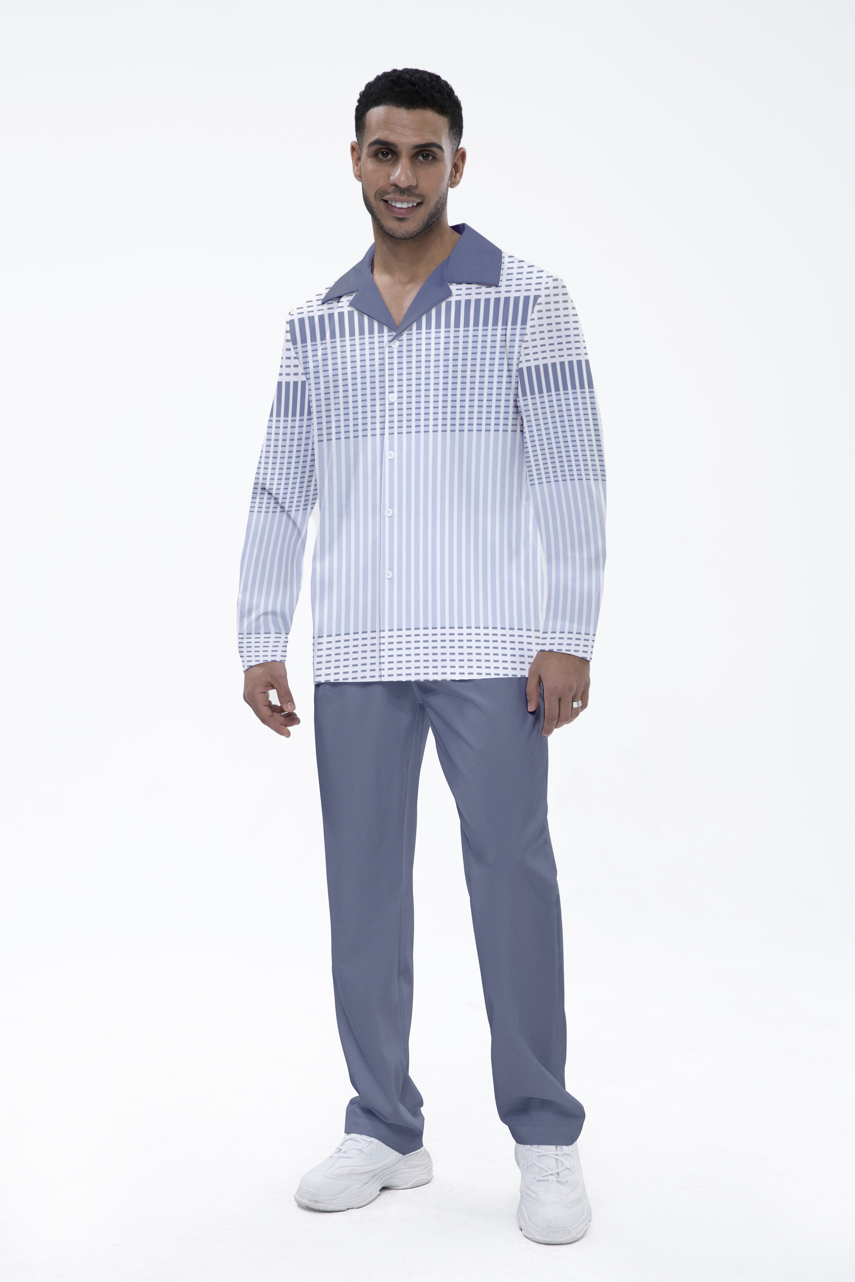 Ensemble de marche deux pièces Suitmens gris dégradé à manches longues et pantalon