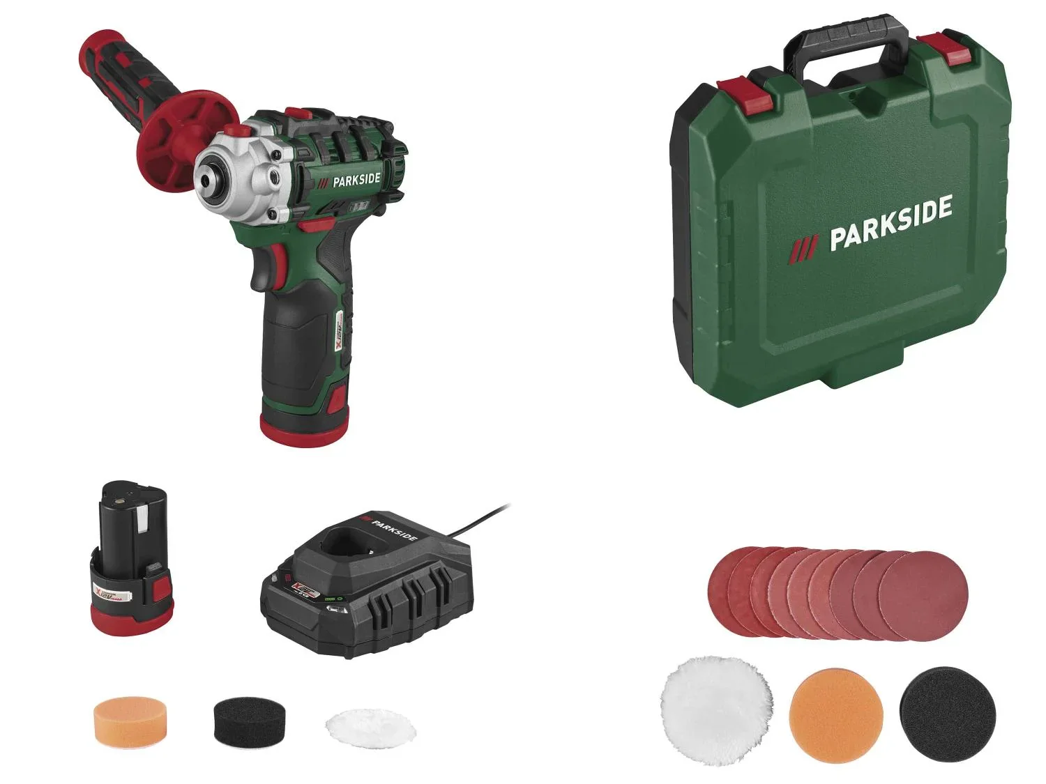PARKSIDE Set polisseuse de rnovation sans fil PAAP 12 F6 + Batterie + Chargeur, 12 V