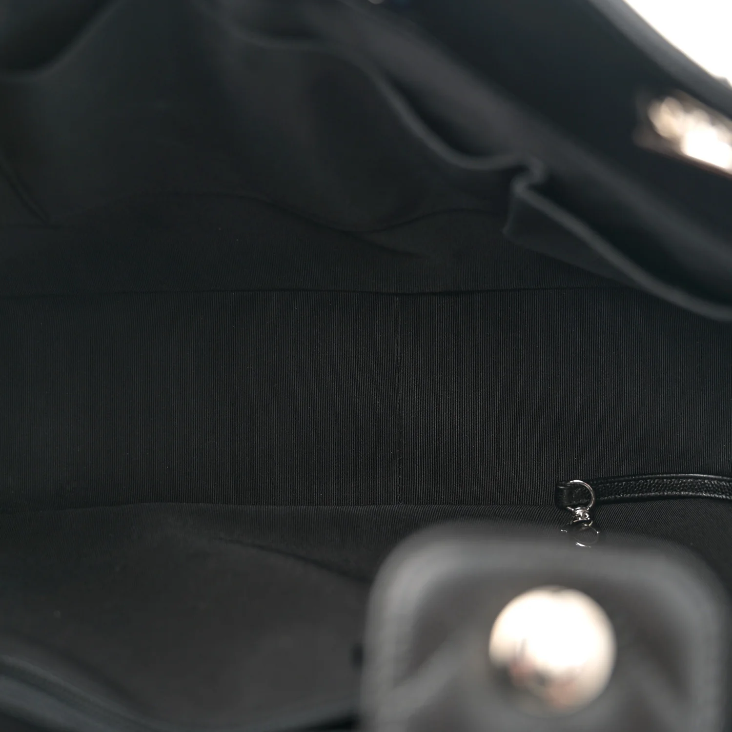 Caviar Chevron Quilted Large Shopping Tote Tote Black