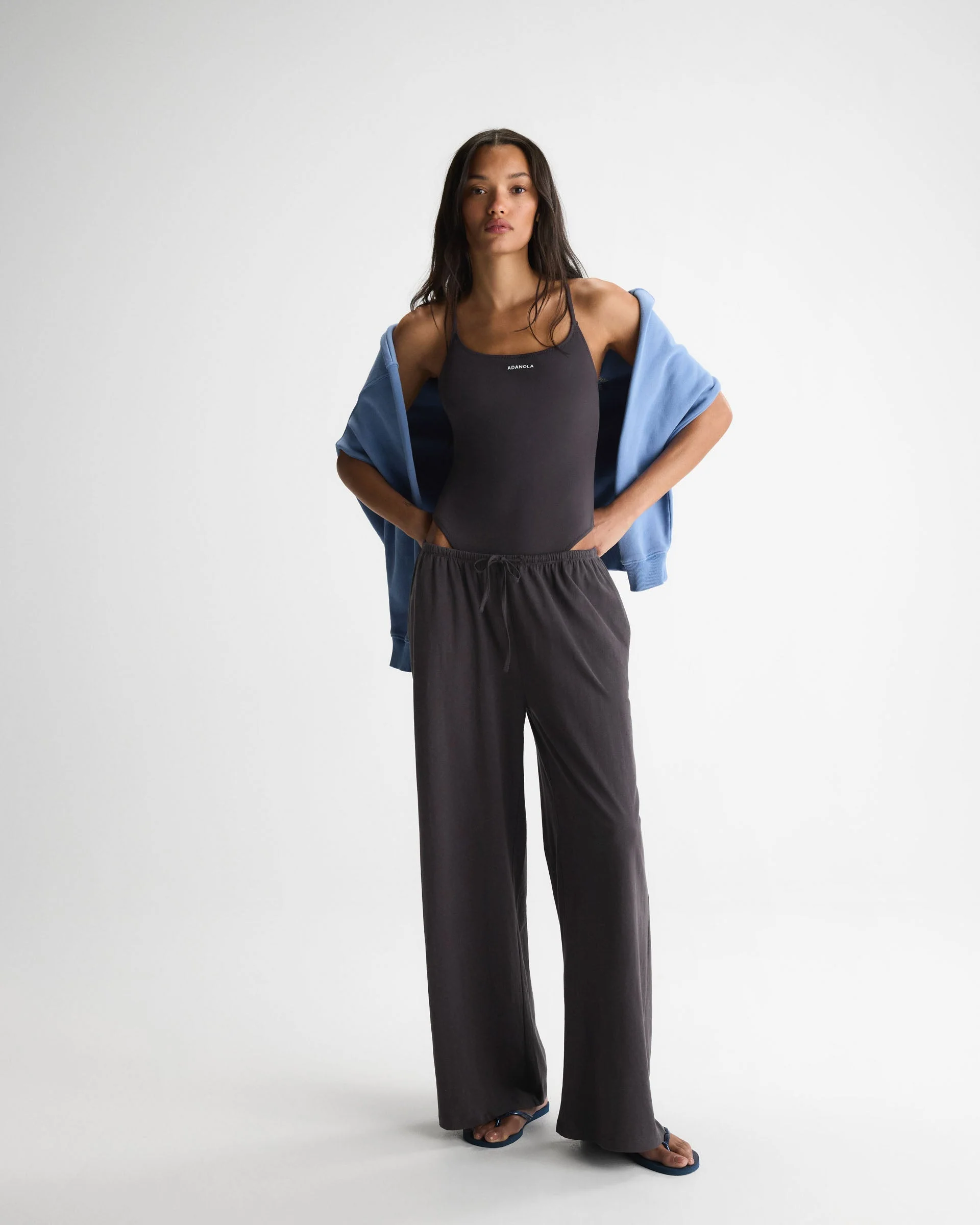 Slub Lounge Trousers - Coffee Bean