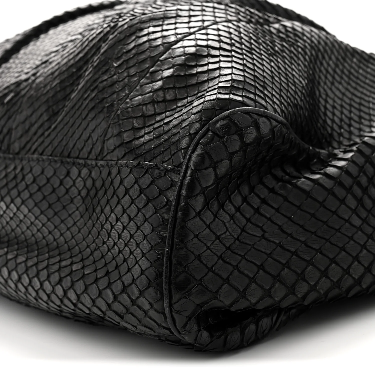 Snakeskin Large Sukey Tote Black