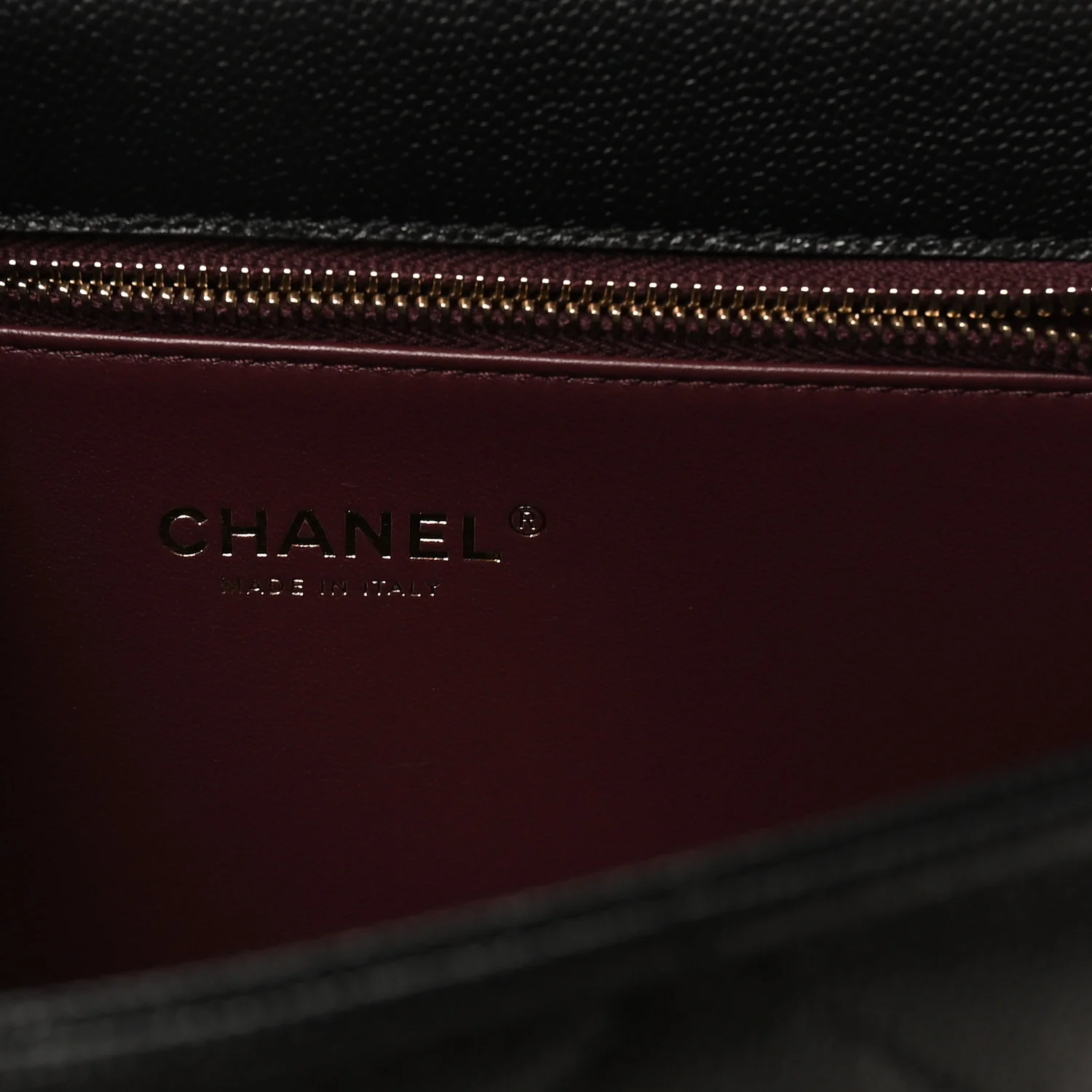 Caviar Quilted Chain Frame Flap Black