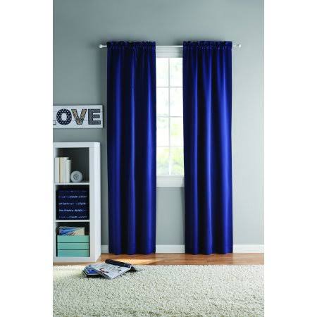 Your Zone Room Darkening Panels, Navy Blue - 2 pack