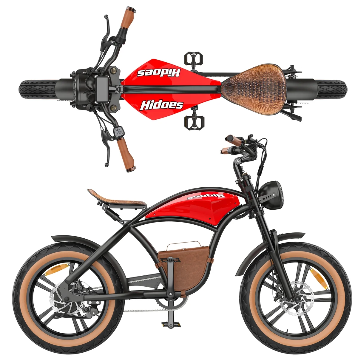 B10 Electric Mountain Bike for Men/Woman 1000W Adult Electric Bicycle 20" Fat Tire Off Road E-bike with Removable Battery up to 28 mph,Free Shipping, Red - Image 3