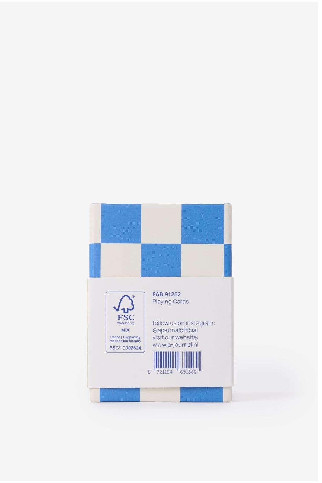 A-journal blauw geblokt kaartspel