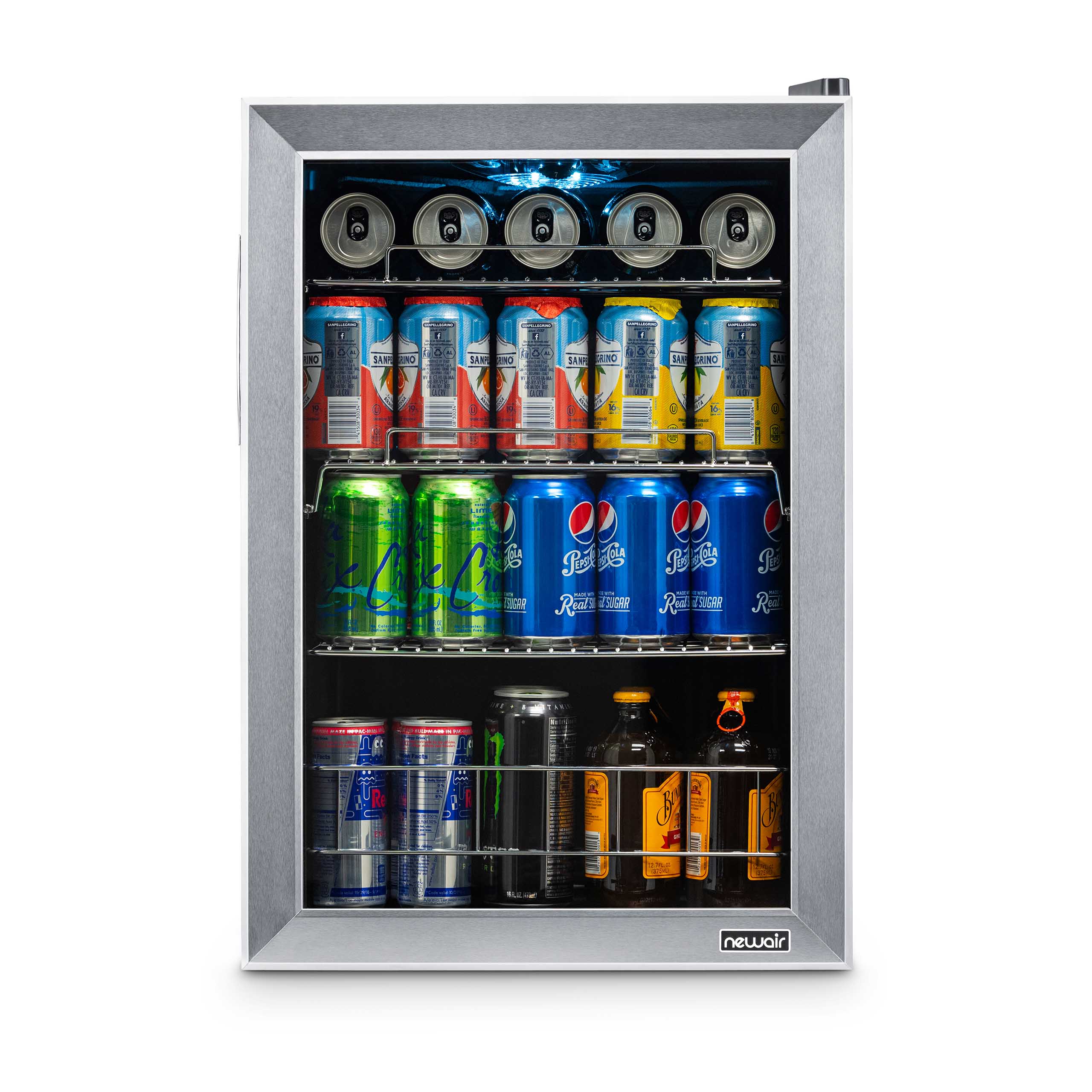 Newair 90-Can Freestanding Stainless Steel Beverage Fridge -17