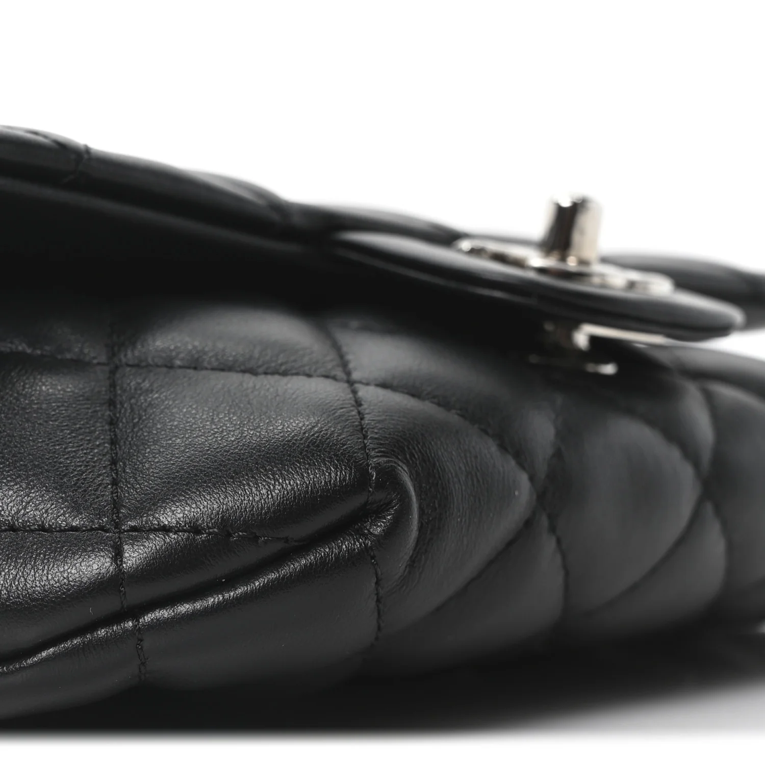 Calfskin Quilted CC Uniform Flap Belt Bag Black