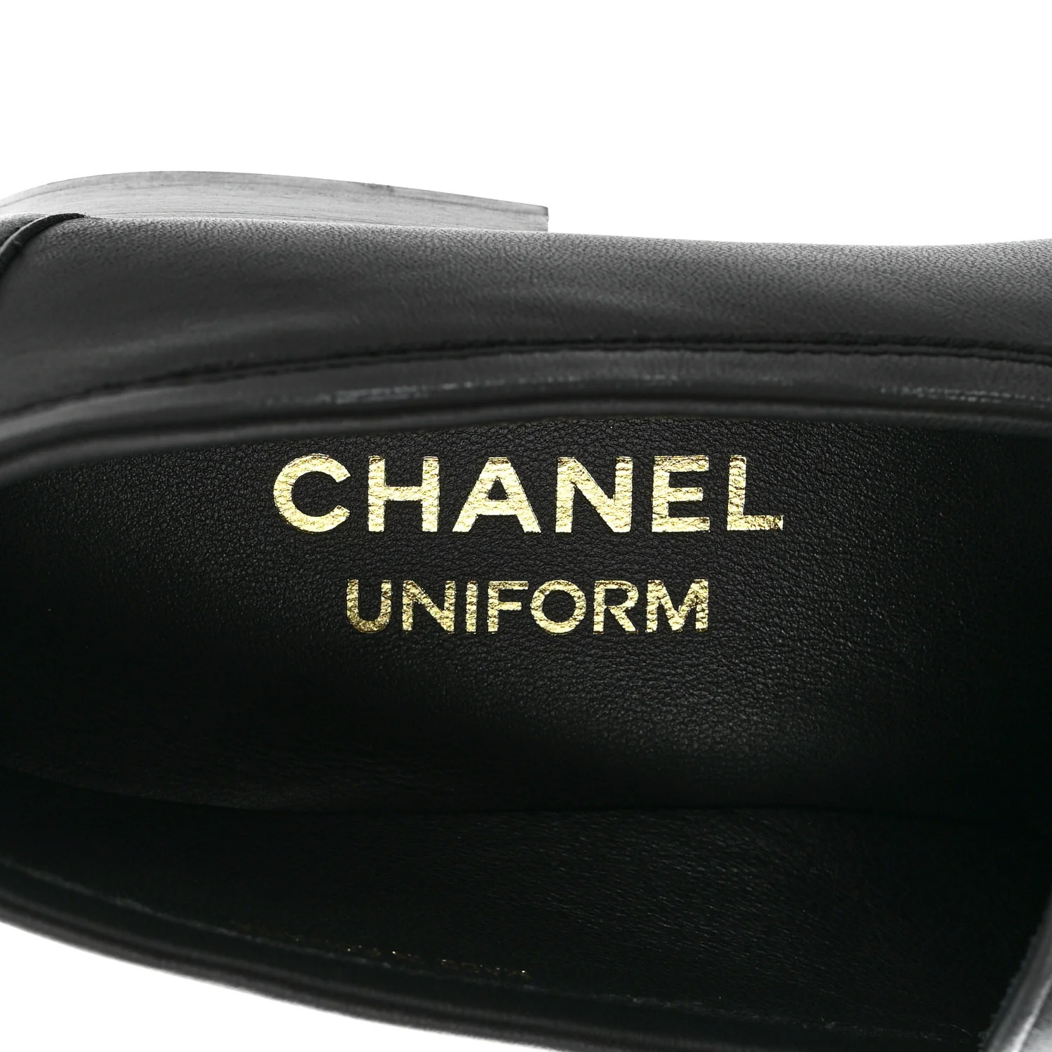 Lambskin Womens Stitched CC Loafers 35 Black