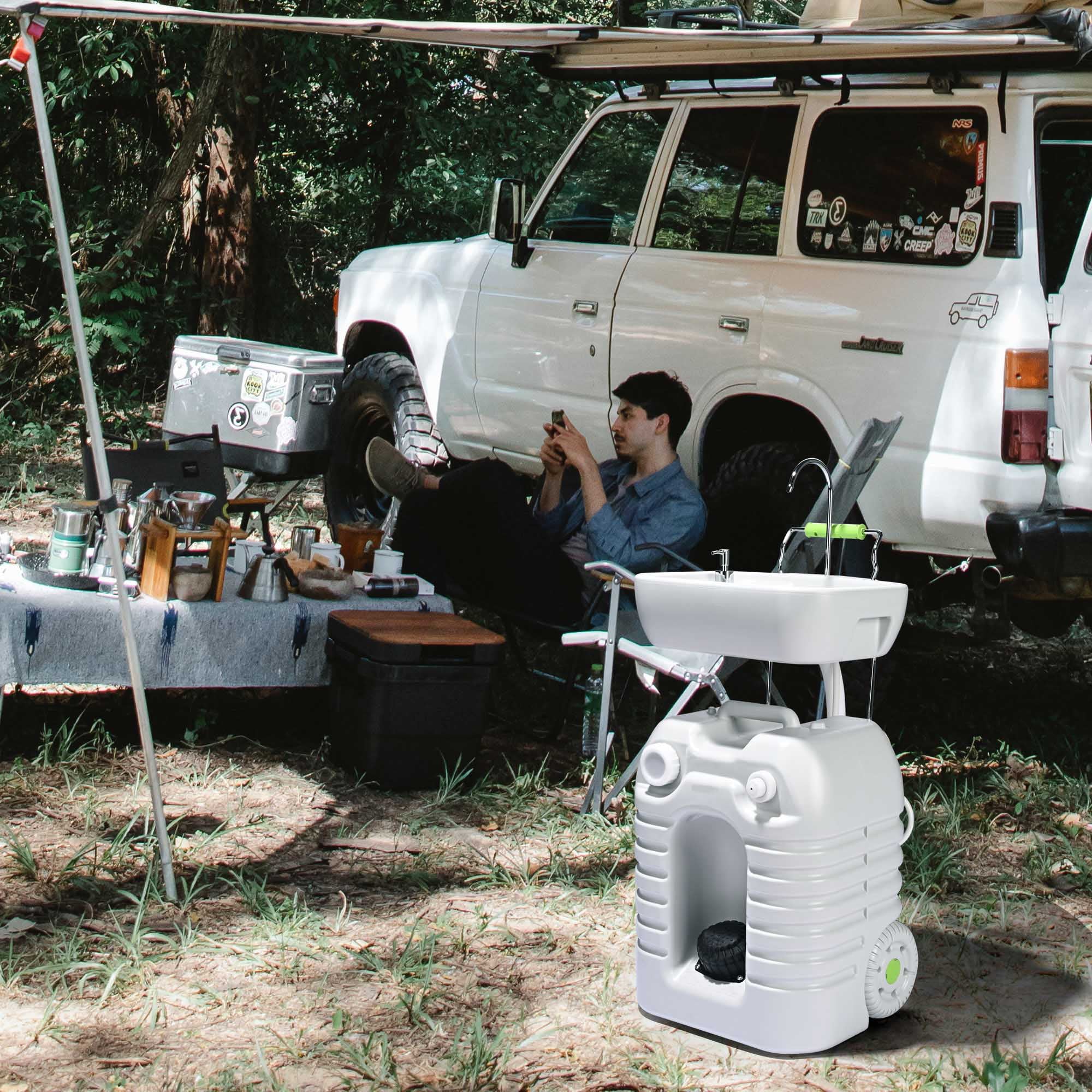 Hand Wash Station Portable Wash Sink Basin Stand 12 Gallon 45L Camping Garden