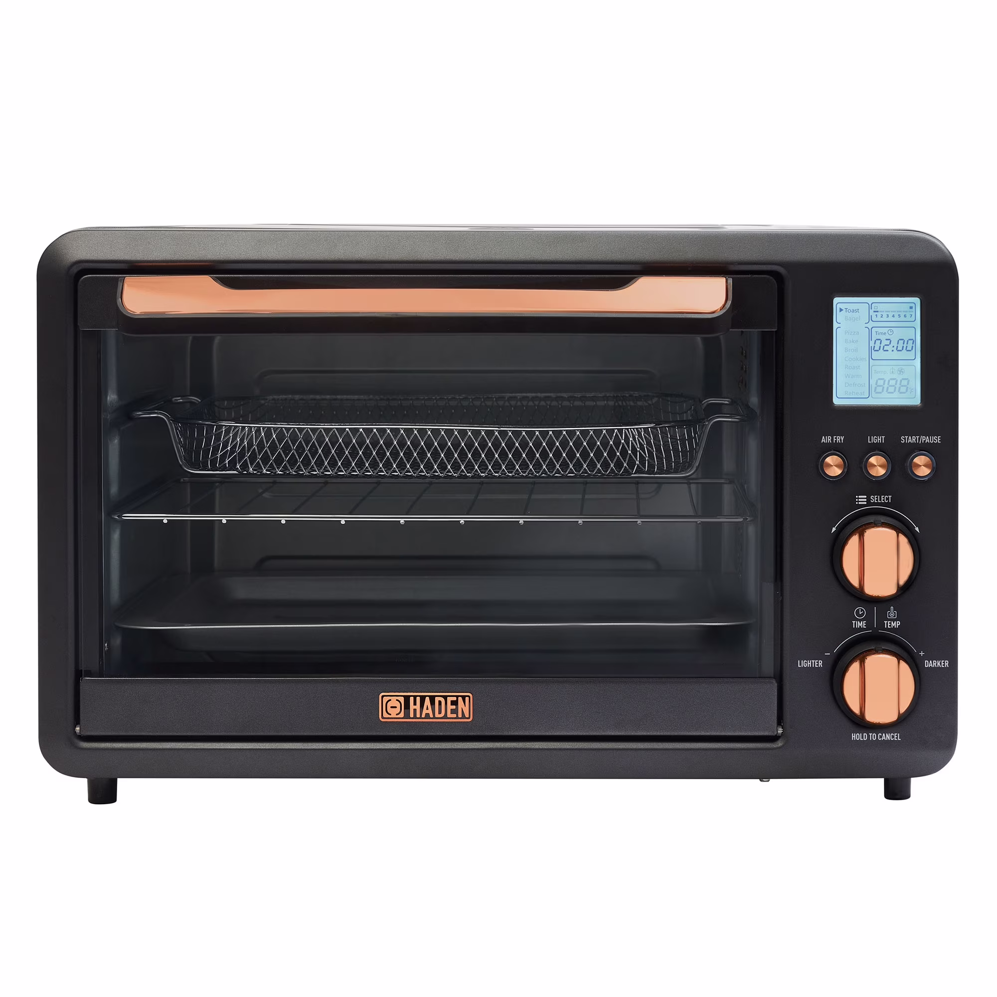 Haden Countertop 6 Slice Toaster Oven Air Fryer for Kitchen, Black/Copper