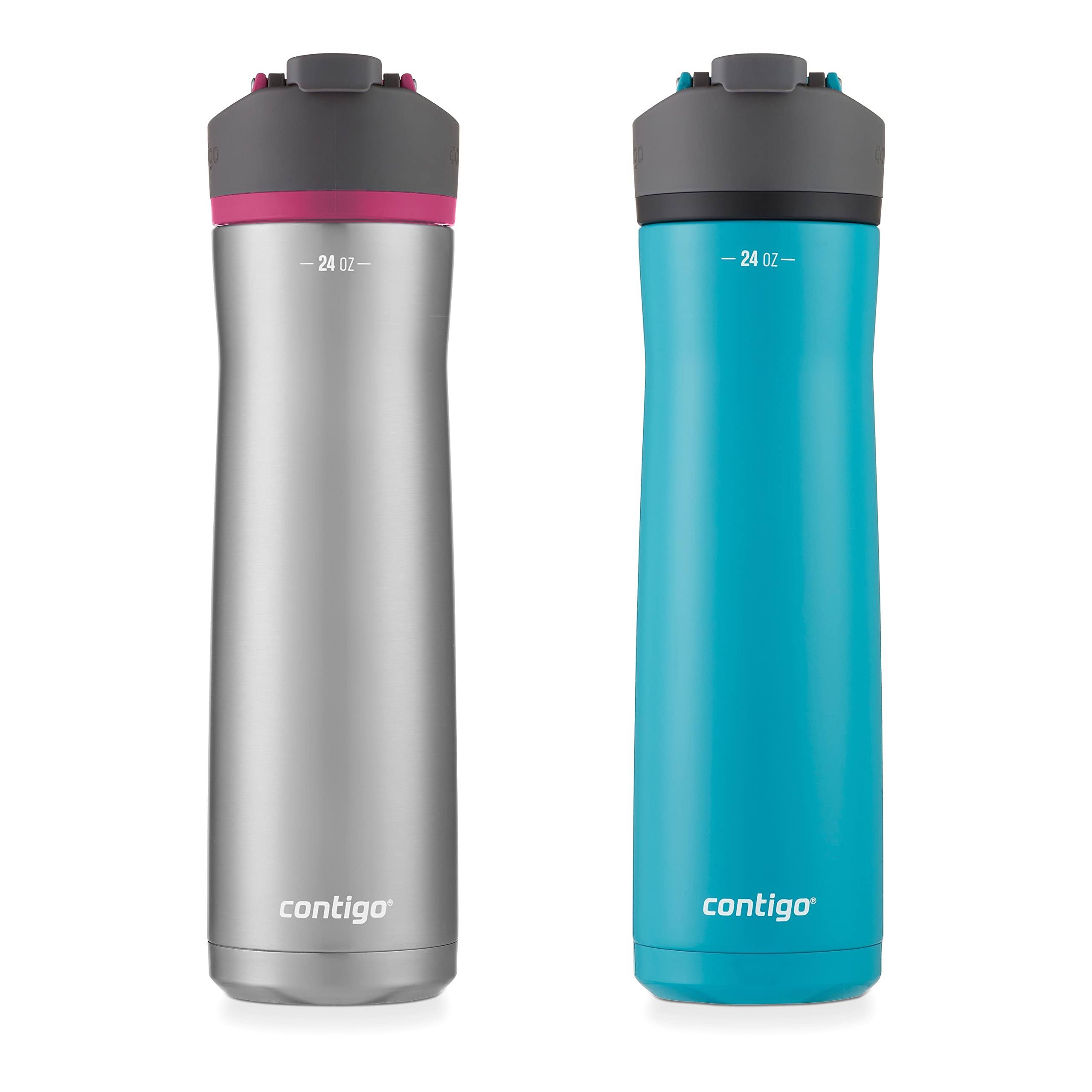 Contigo Cortland Chill 2.0 Stainless Steel Vacuum-Insulated Water Bottle with Spill-Proof Lid, Keeps Drinks Hot or Cold for Hours with Interchangeabl
