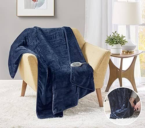 MP2 Heated Plush Sherpa Throw - Electric Blanket for Lap w/ 3 Heating Levels & 2 Hours Auto Shut Off