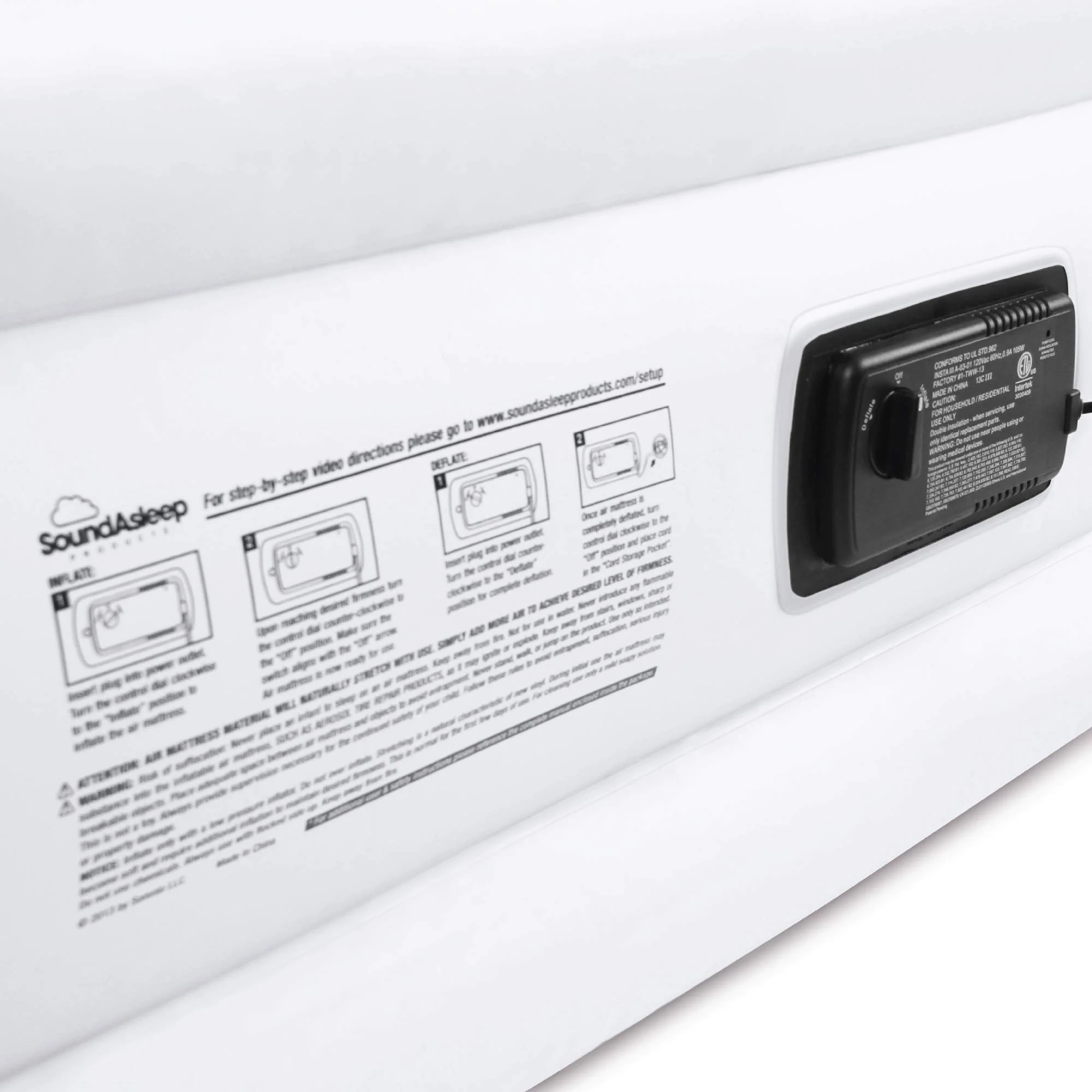 SoundAsleep Queen Luxury Air Mattress with High Capacity Pump