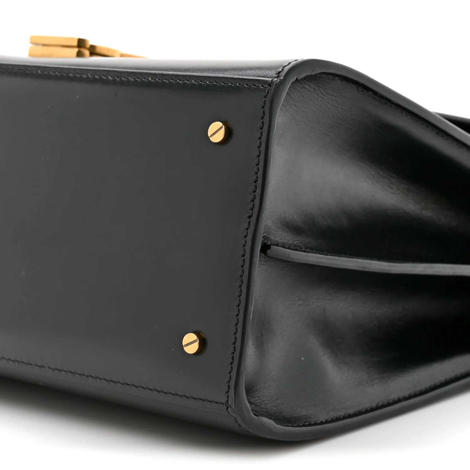 Smooth Calfskin Medium Classic Monogram Cassandra Top Handle Black