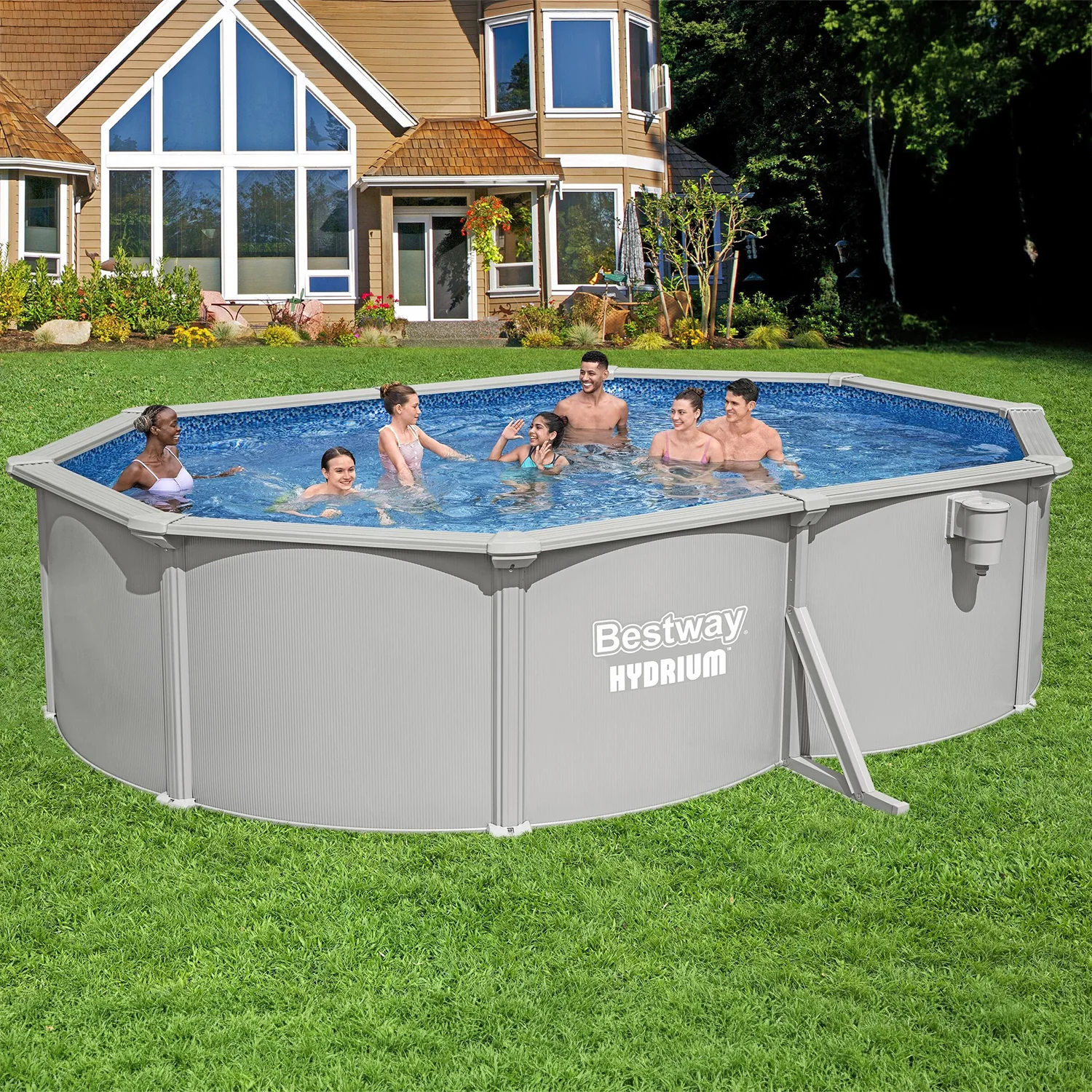 BESTWAY - Piscina Fuori Terra Ovale Hydrium™ con Filtro a Sabbia e Accessori - altezza 122x500x366 cm