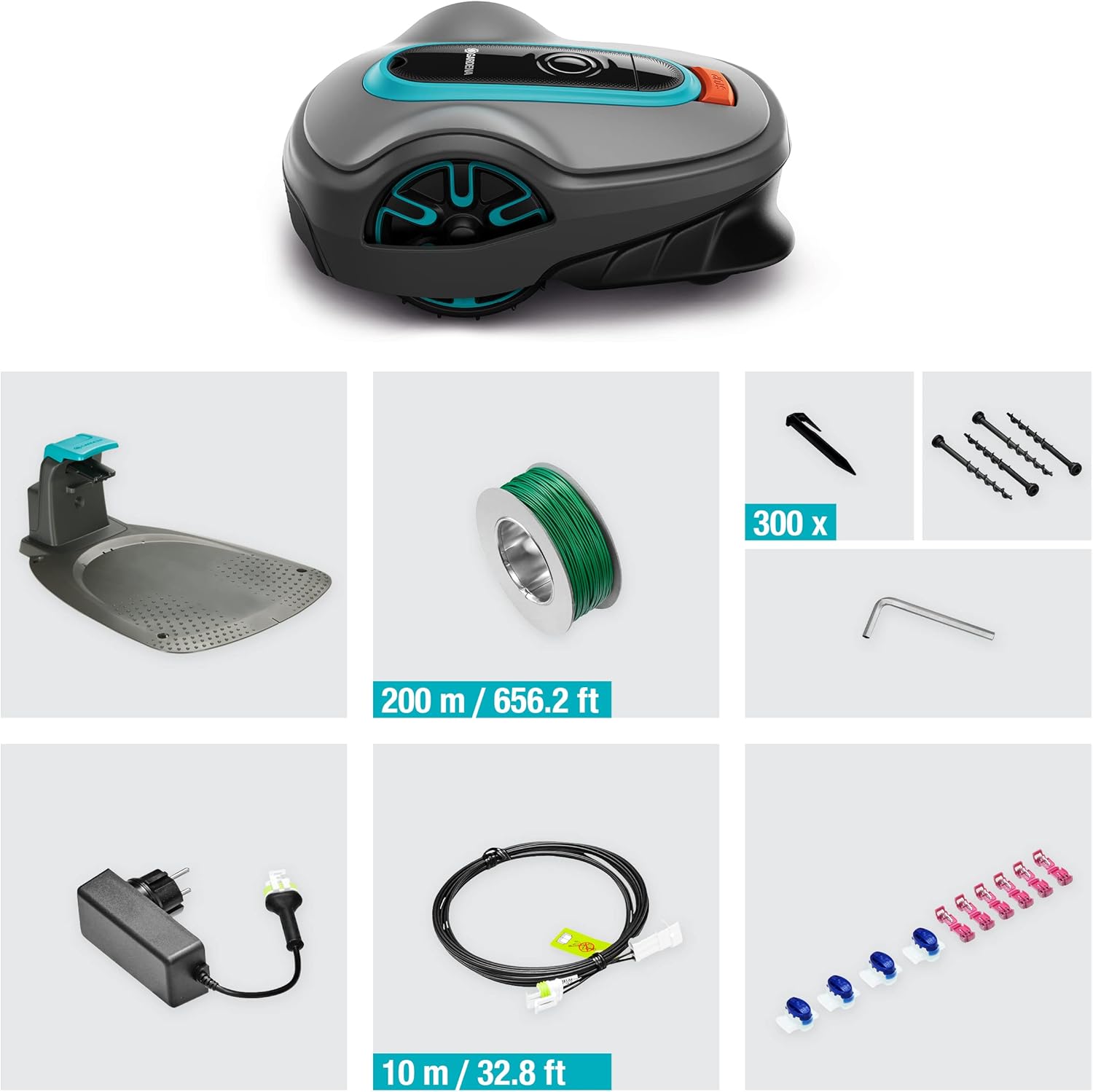 Gardena Robotmaaier SILENO minimo 500 m: intelligente grasmaaier met optimale connectiviteit, programmeerbaar met Gardena Bluetooth-app, DE-versie (15202-20)