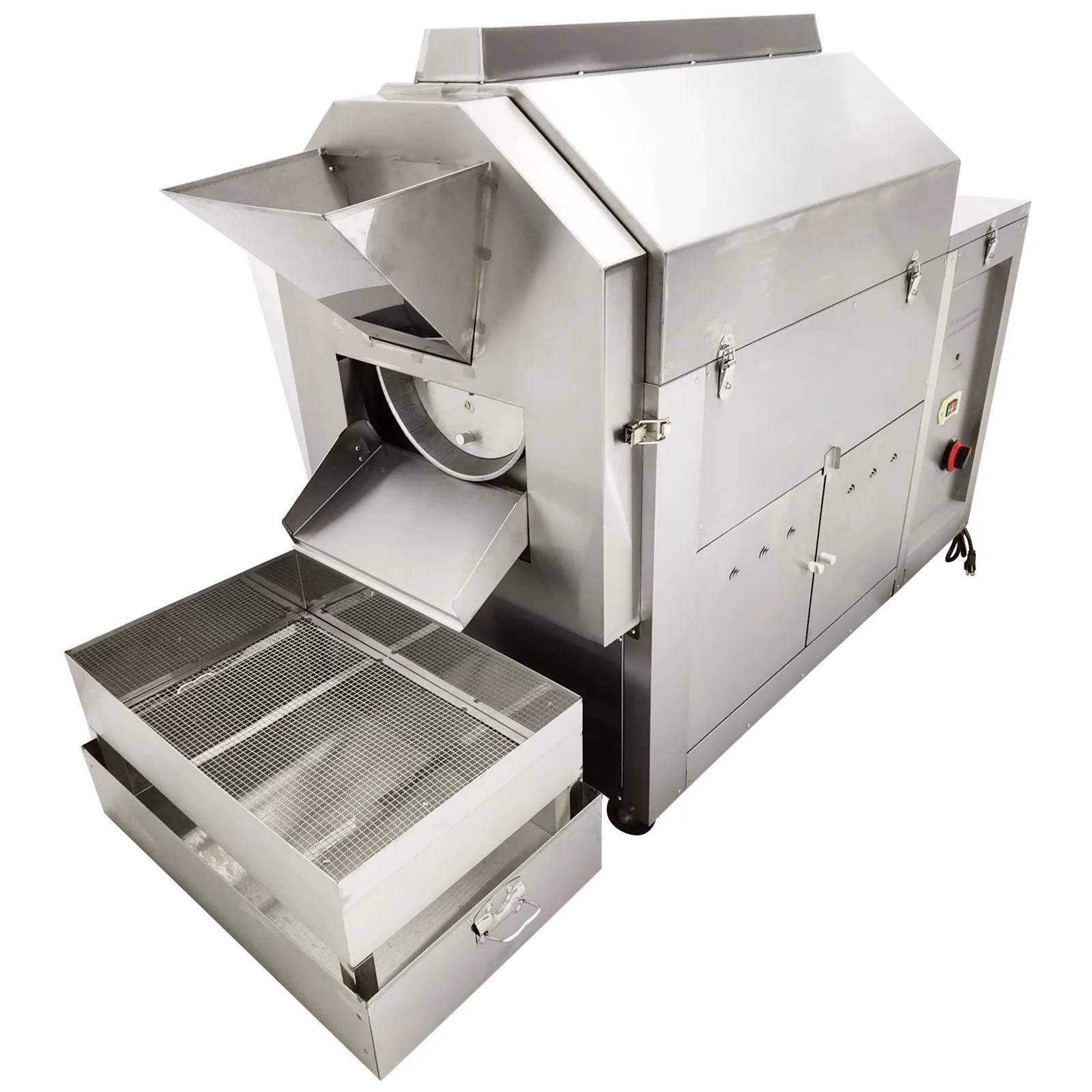 50KG Coffee Bean Nut Roaster Drum Frying Machine Gas Heating Fully Automatic Commercial