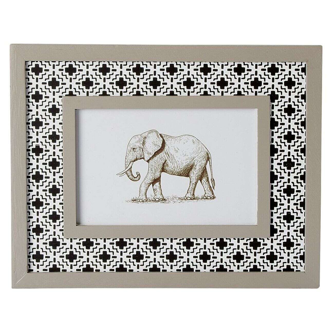 Cadre photo motif géométrique éléphant pour photo 10x15cm (2 modèles)