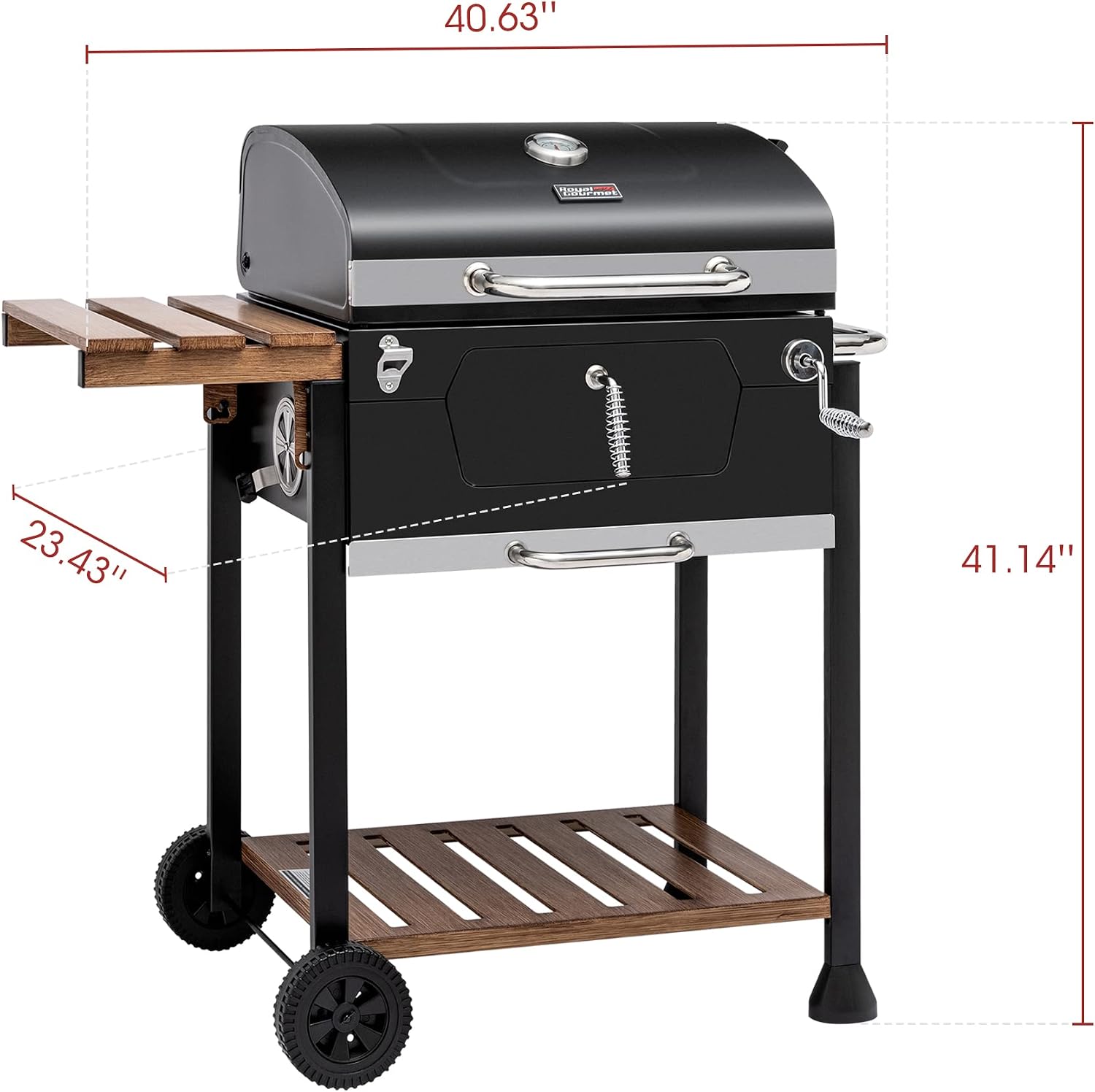 Royal Gourmet CD1824M 24-Inch Charcoal Grill, Folding Table, 490 SqIn