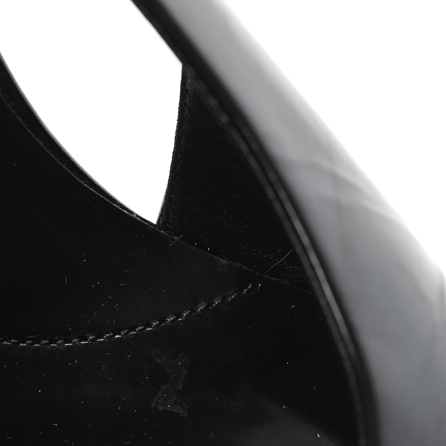 Patent Calfskin Square Toe 85mm Slingback Pumps 38 Black