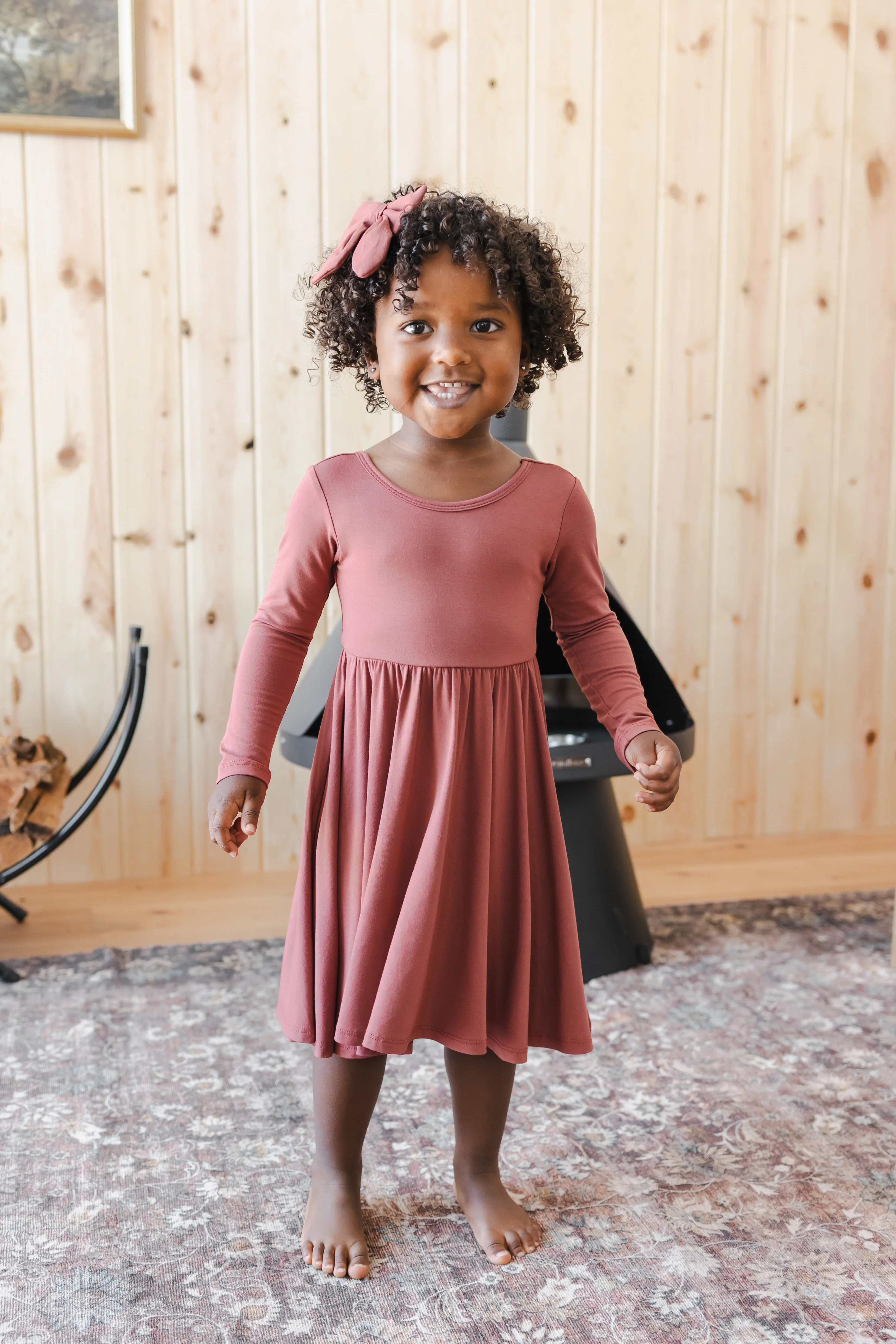 Long Sleeve Twirl Dress in Ember