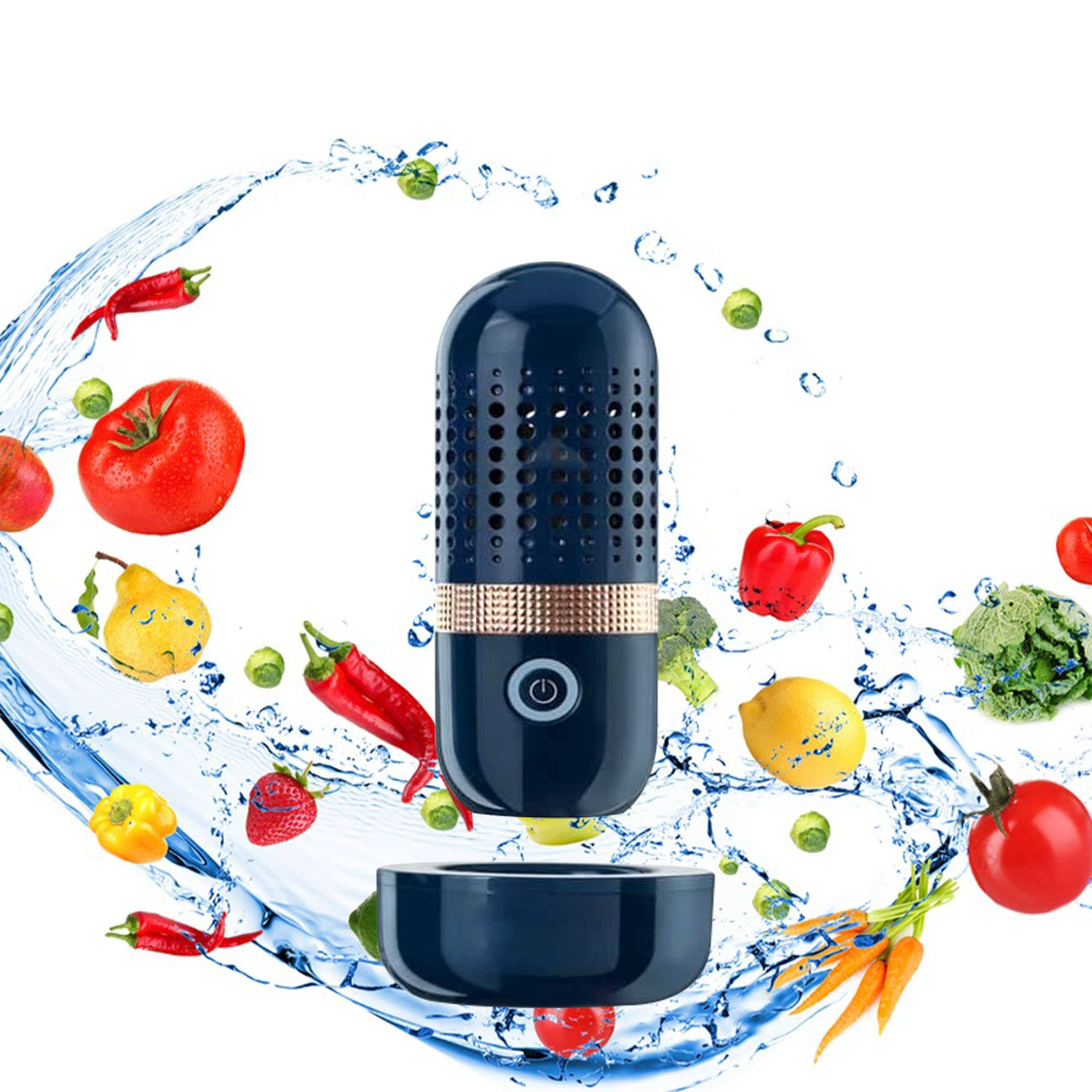 Vegeclean Fruit and Vegetable Cleaner, Portable 4400mAh Capsule Shape Fruit & Vegetable Washing Machine, USB Rechargeable Fruit Cleaner Machine, Autom