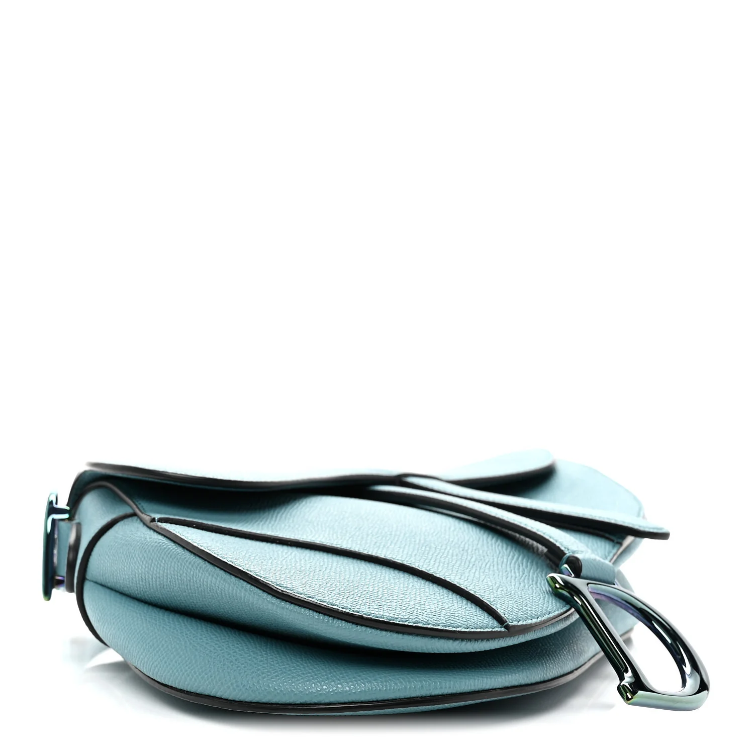 Grained Calfskin Saddle Bag Azure Blue
