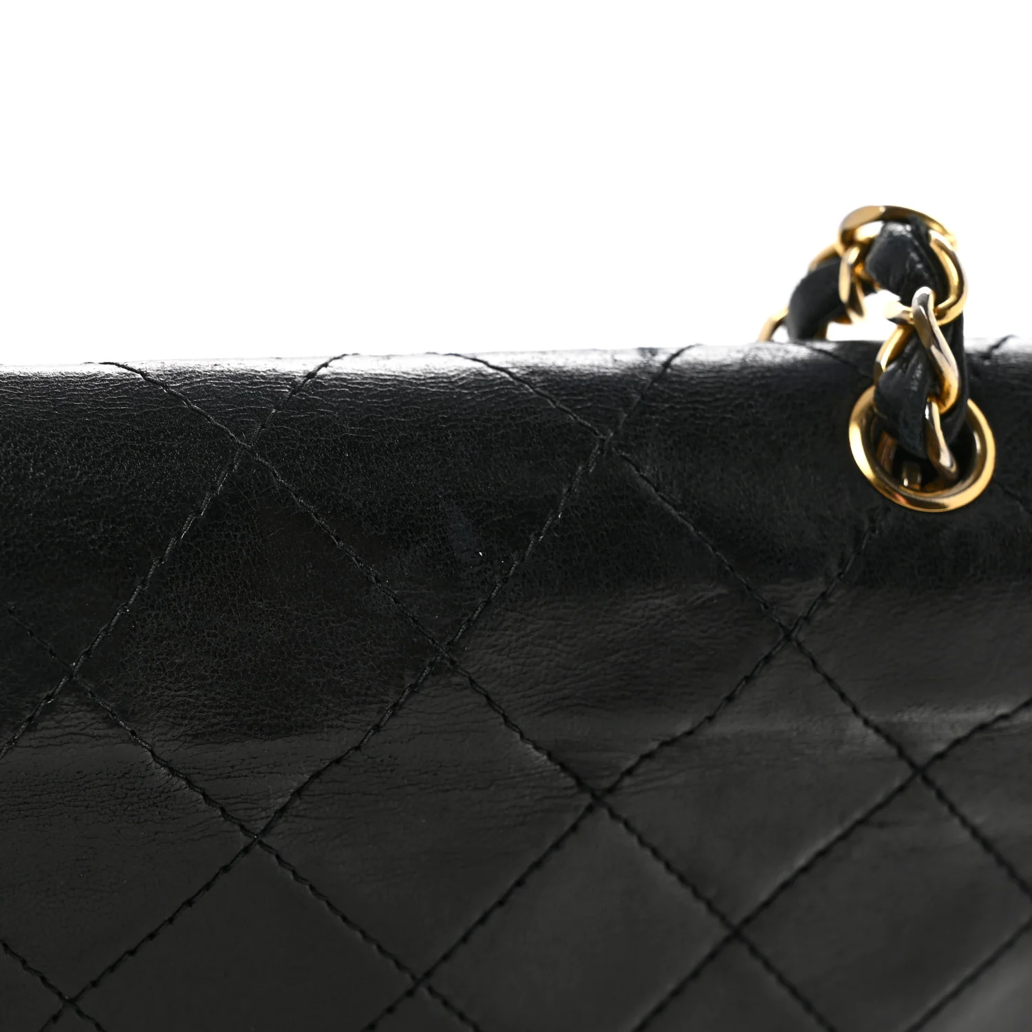 Lambskin Quilted Envelope Flap Black