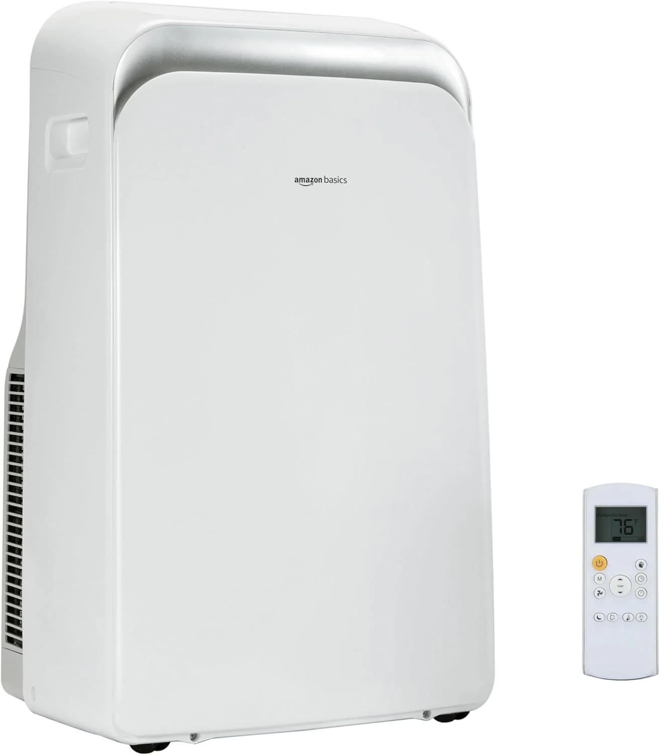 Climatiseur portable 3-en-1 Amazon Basics avec télécommande, minuterie, mode nuit, oscillation automatique, déshumidificateur, 10 000 BTU (ASHRAE) / 6 000 BTU (SACC), rafraîchit une chambre jusqu'à 450 pi² (42 m²), blanc