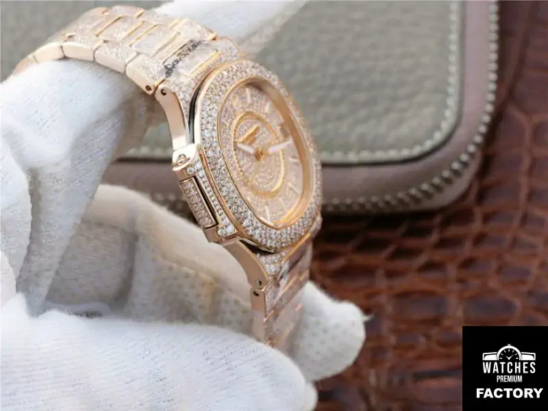 Patek Philippe Nautilus Jumbo 7021 / 1R-001 Full Paved Diamonds Dial