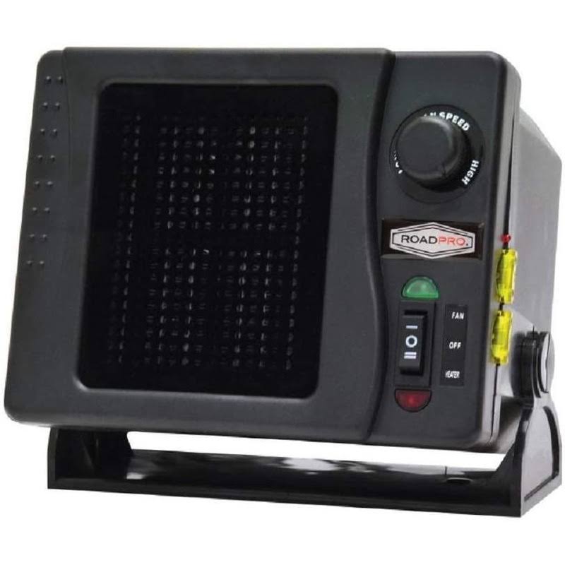 RoadPro RPSL-681 12V Direct Hook-Up Ceramic Heater/Fan w/Swivel Base