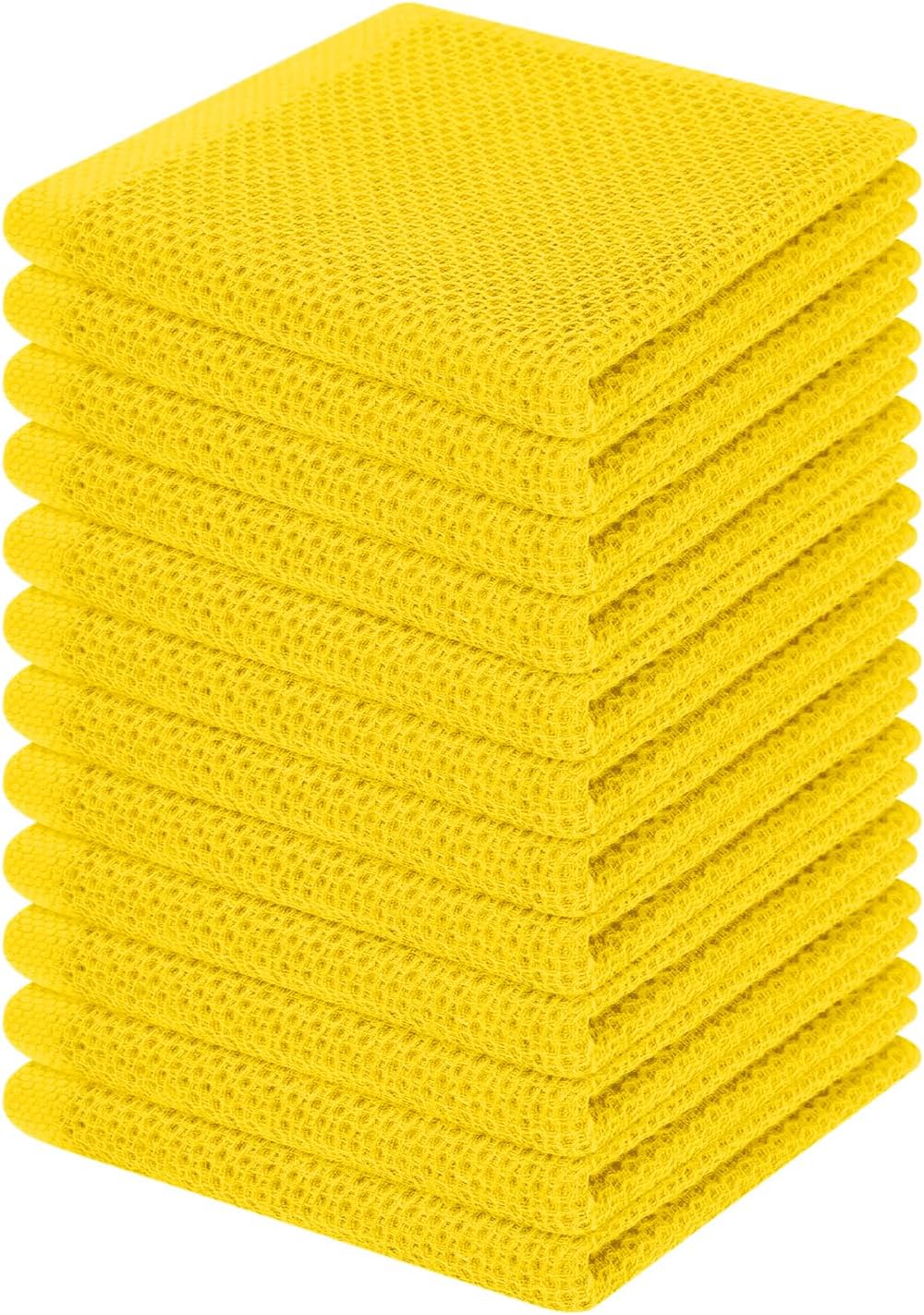 Homaxy 100% Cotton Waffle Weave Kitchen Dish Cloths 6-Pack, Dark Grey