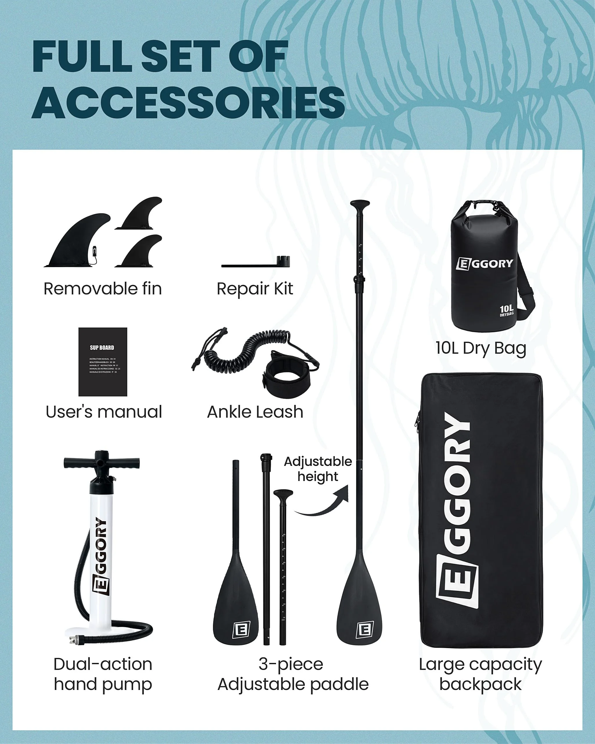11 ft Inflatable Paddle Boards Stand Up Paddle Board with Full SUP Accessories - Image 7
