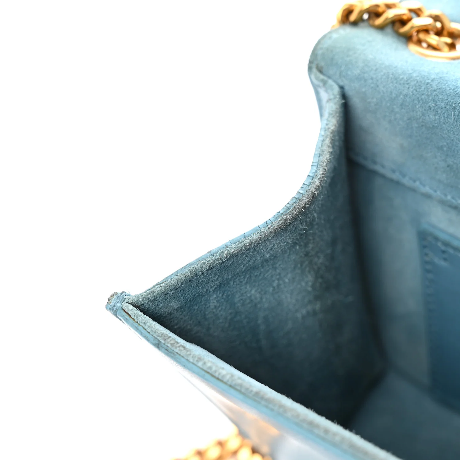 Smooth Calfskin Small Classic Monogram Kate Tassel Satchel Turquoise