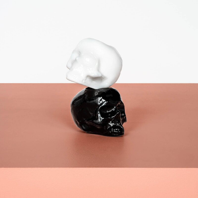 Still Life skull lyslykt 8,5 cm offwhite