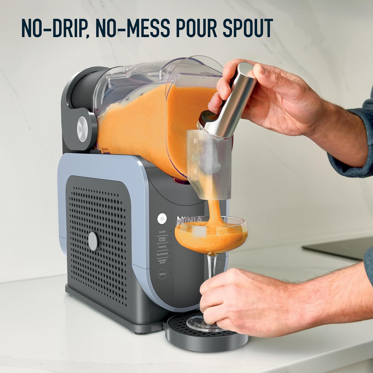 Ninja SLUSHi Professional Drink Maker, 7+ Servings, Black, FS301| No Ice Needed, 5 Preset Programs, Rapid Chill Technology, 7+ Servings, 88-Oz Easy-Fill Container, Dishwasher Safe Parts