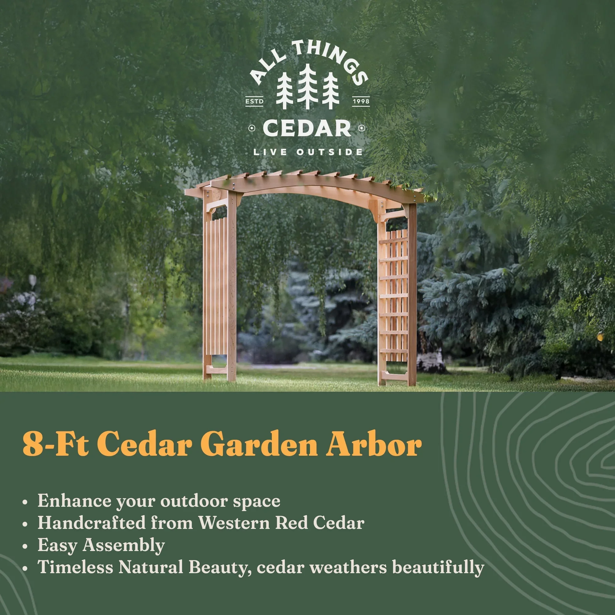 All Things Cedar PA106 Pagoda Wedding Arbor - Elegant Garden Arch for Weddings and Landscapes