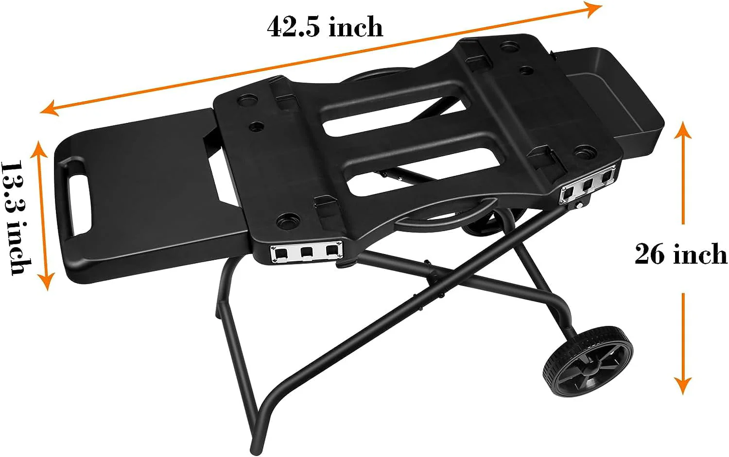 Hisencn Grill Stand for Ninja Woodfire Grill,Grill Cart,Collapsible Outdoor Grill Stand Fit for Ninja Woodfire Outdoor Grill(Ninja OG701),Traeger Ranger,Pit Boss 10697,10724,22" Blackstone Griddle(304 Stainless Steel Crisper Pan) Image 2